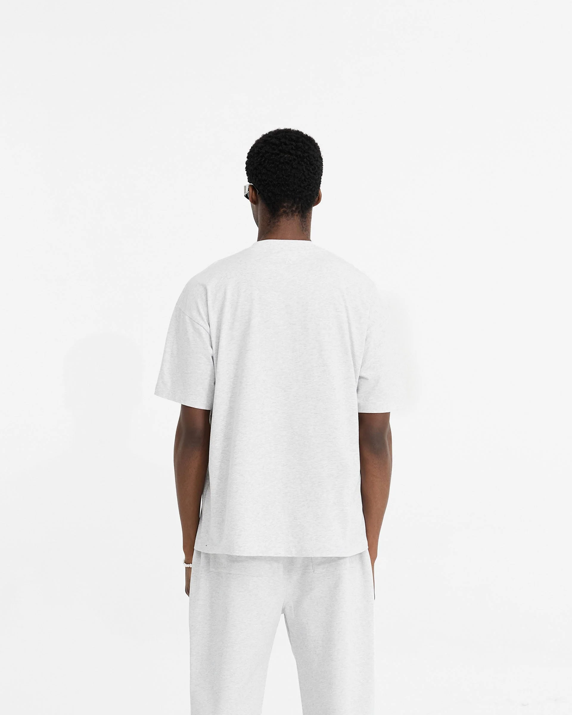Initial Oversized T-Shirt - Ice Grey Marl - Image 4