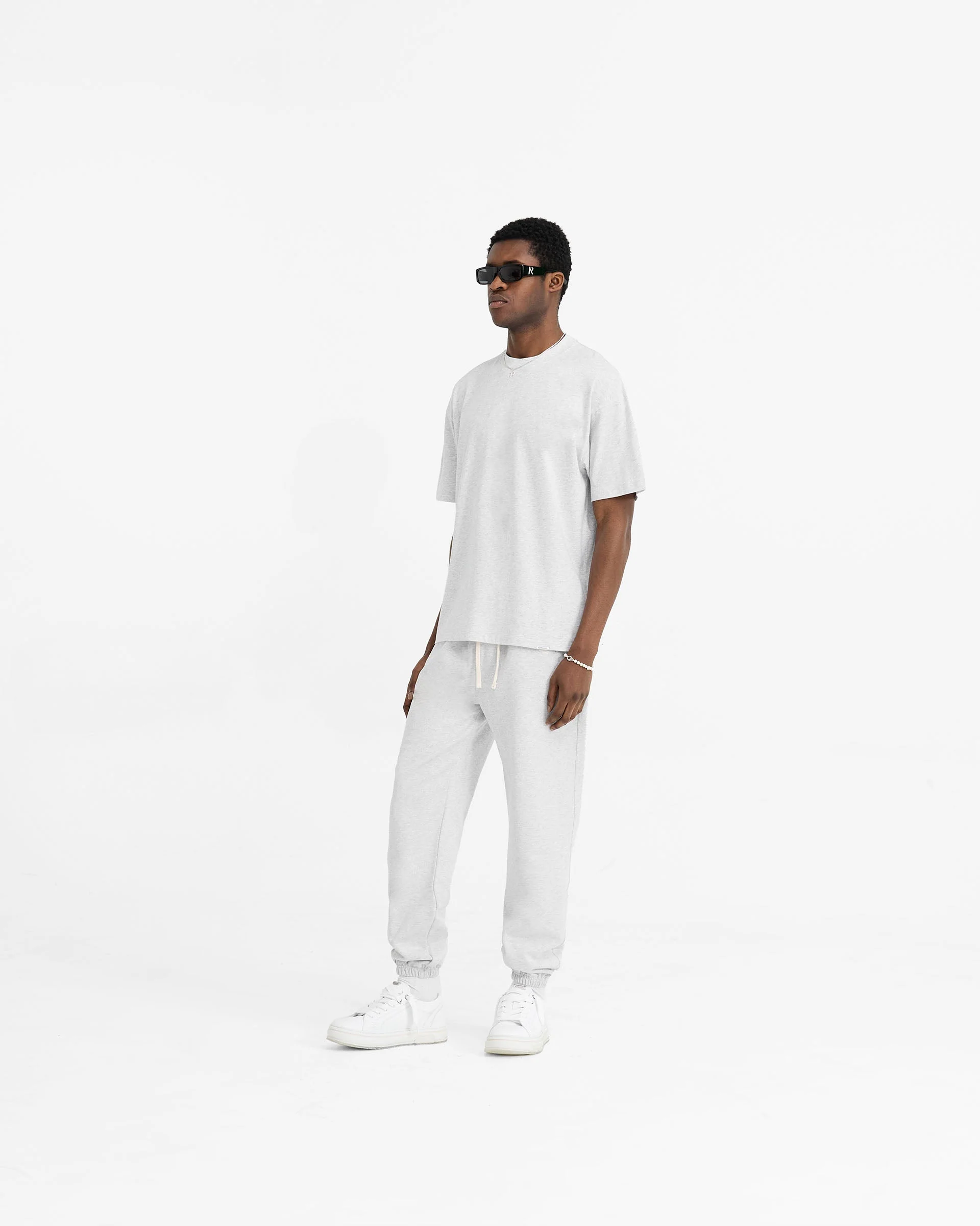 Initial Oversized T-Shirt - Ice Grey Marl - Image 6