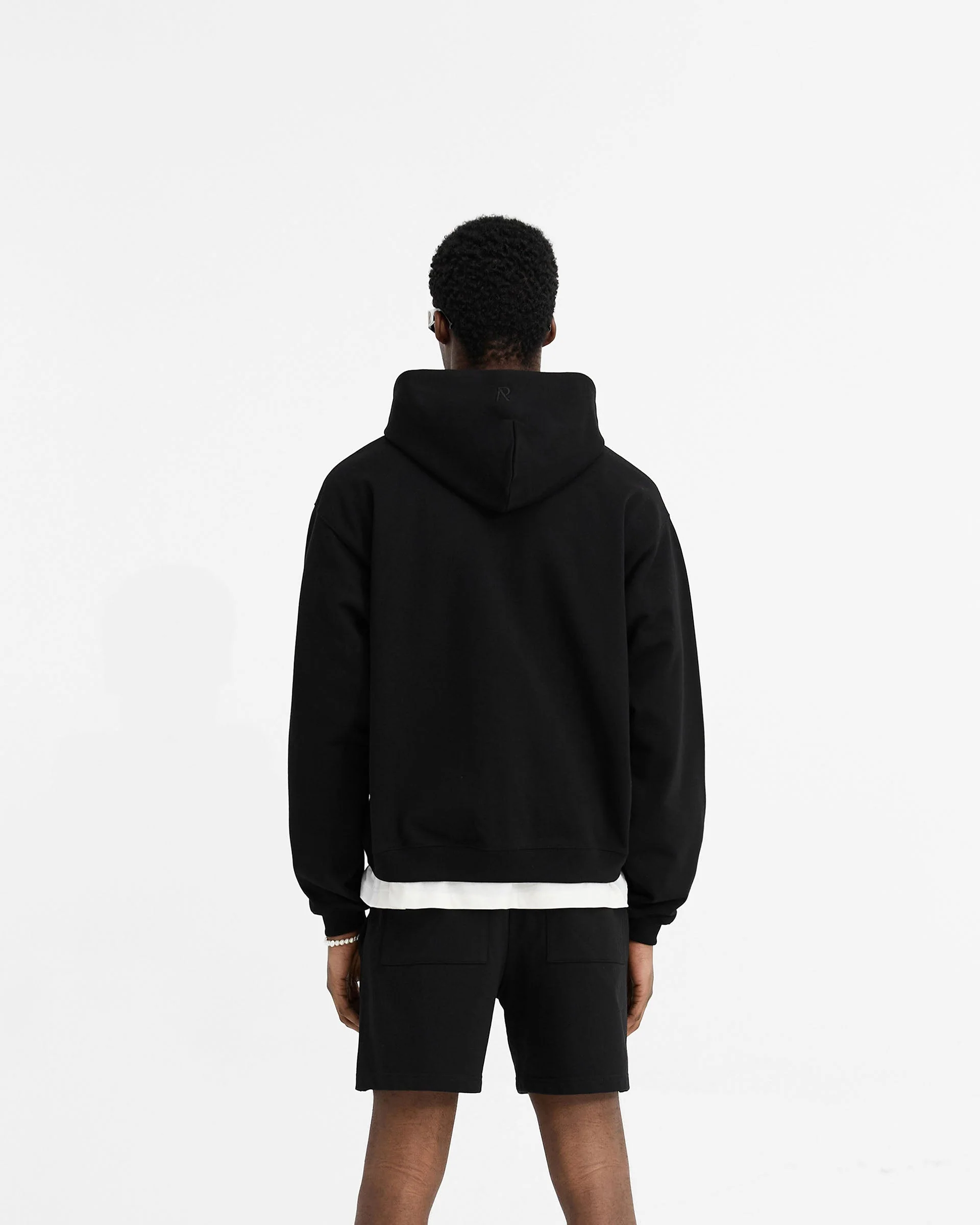 Initial Oversized Zip Hoodie - Black - Image 4