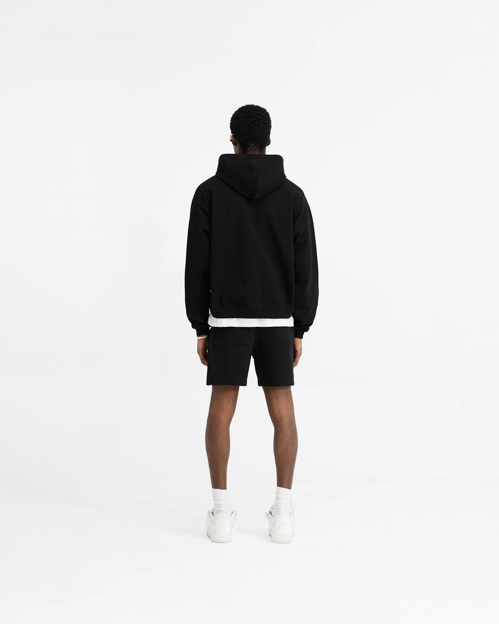 Initial Oversized Zip Hoodie - Black - Image 6