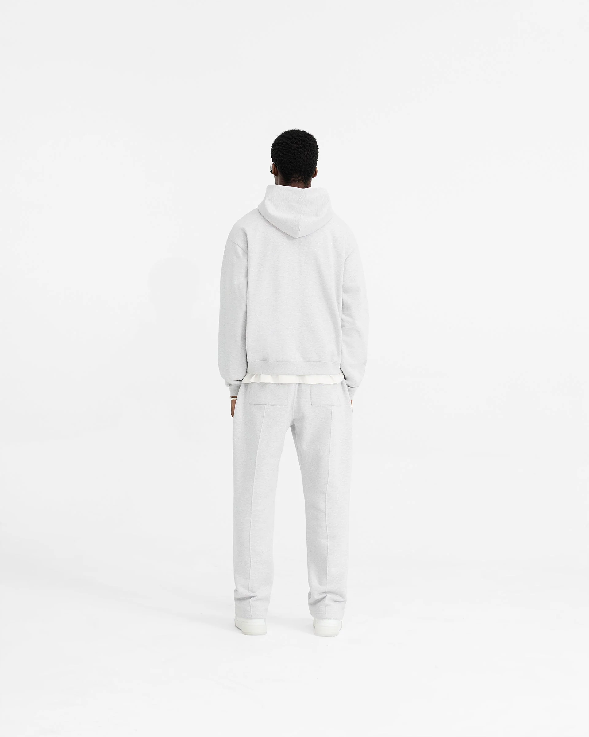 Initial Oversized Zip Hoodie - Ice Grey Marl - Image 7