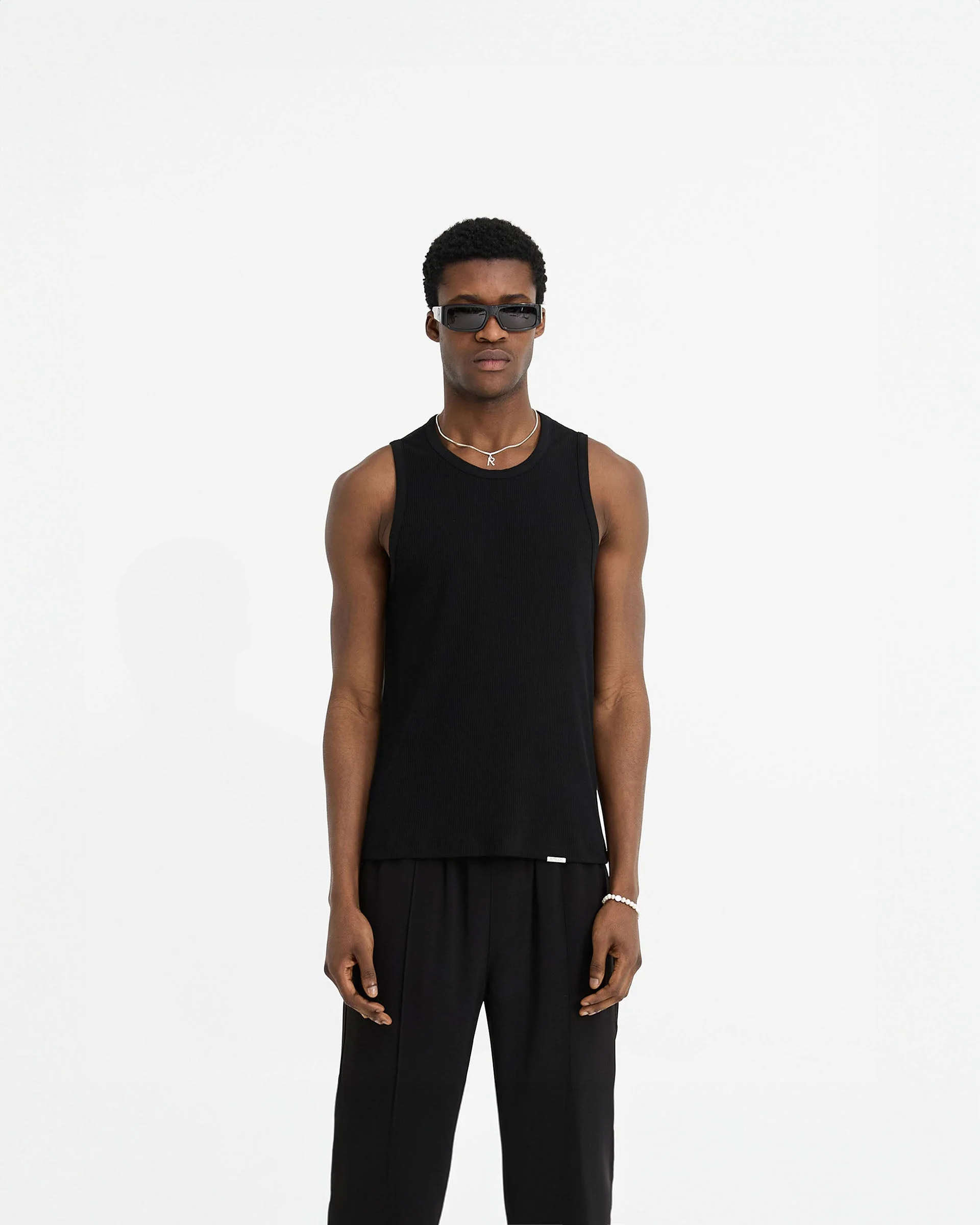 Initial Rib Vest - Black - Image 3