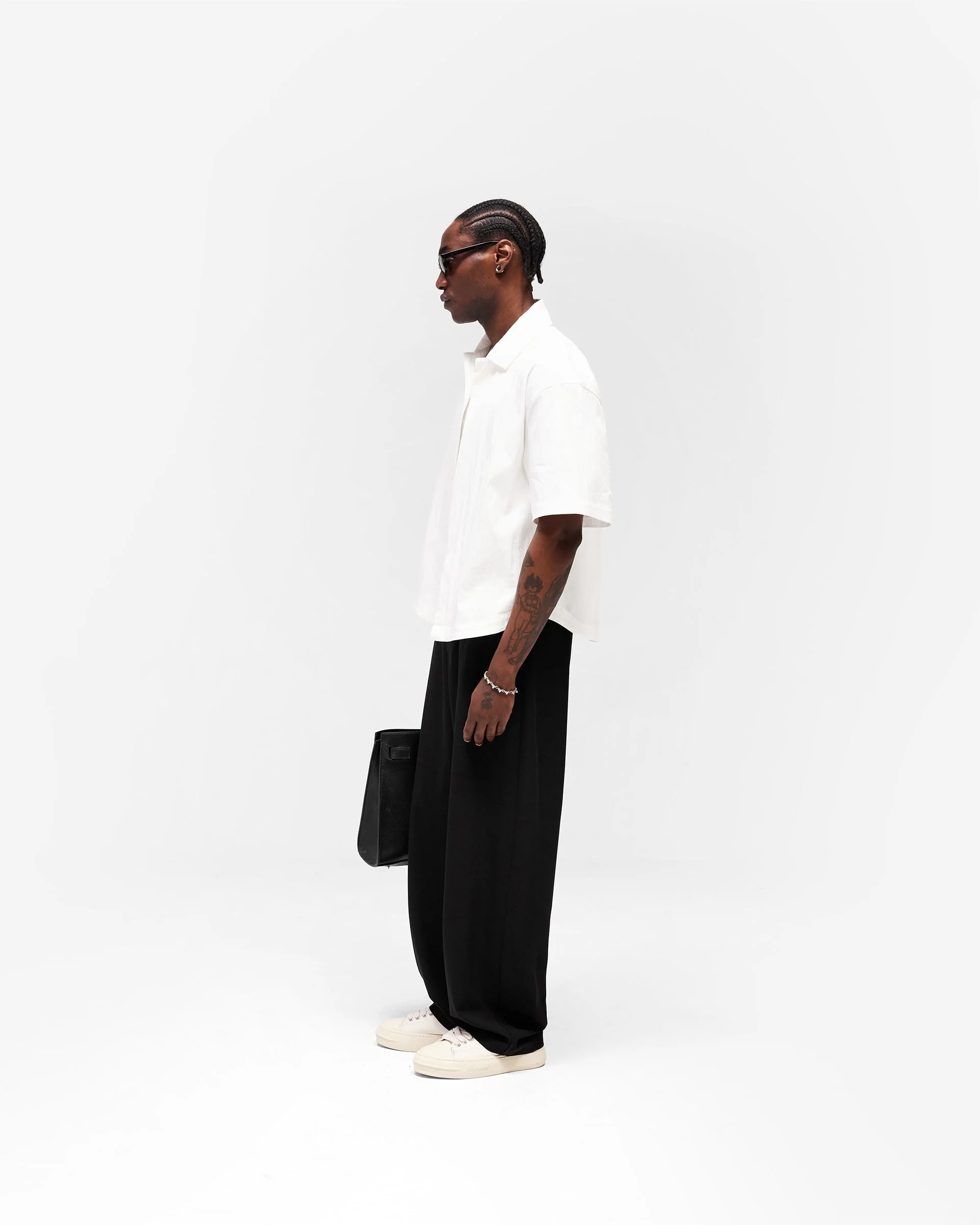 Initial Short Sleeve Shirt - Flat White - Image 10