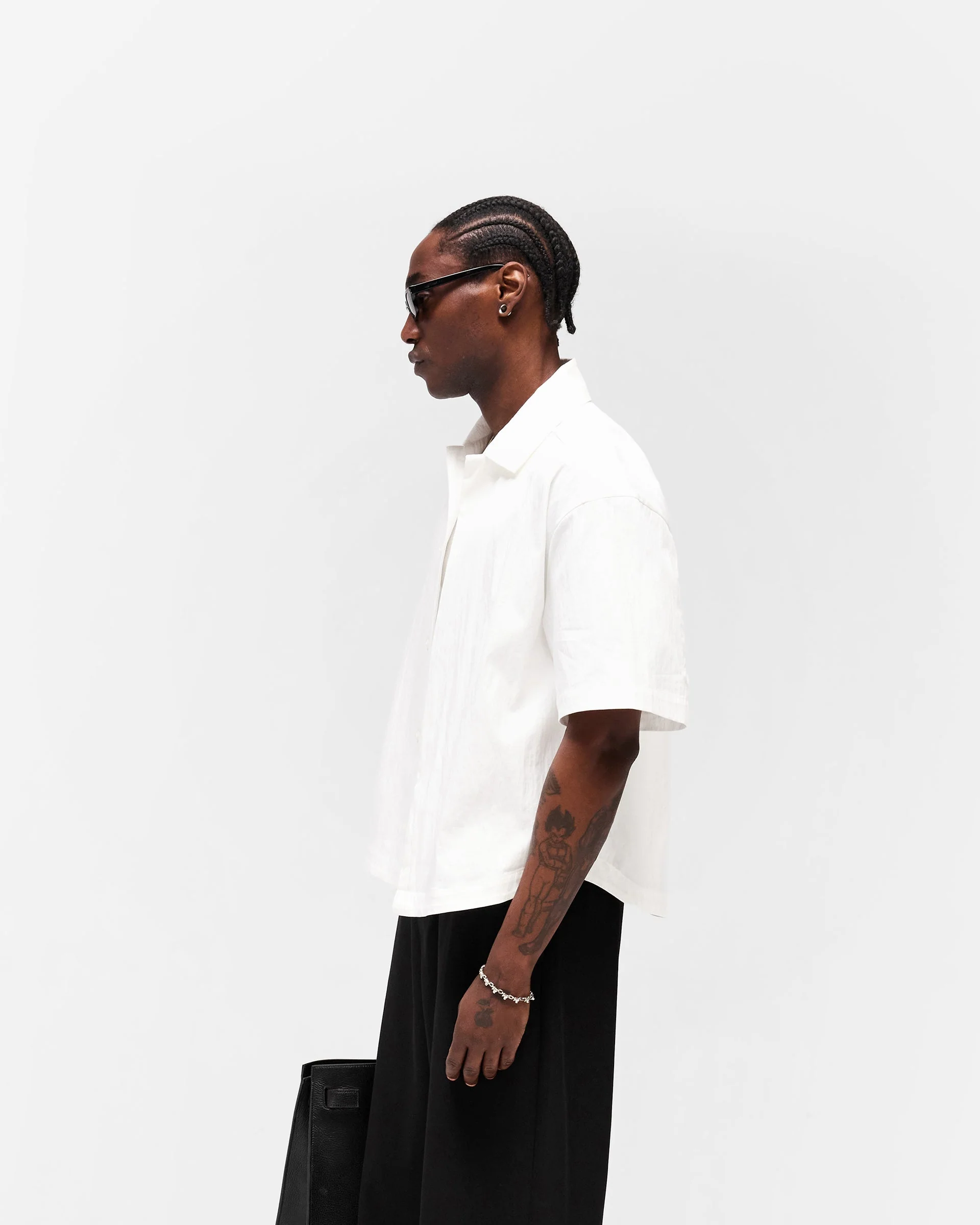 Initial Short Sleeve Shirt - Flat White - Image 5