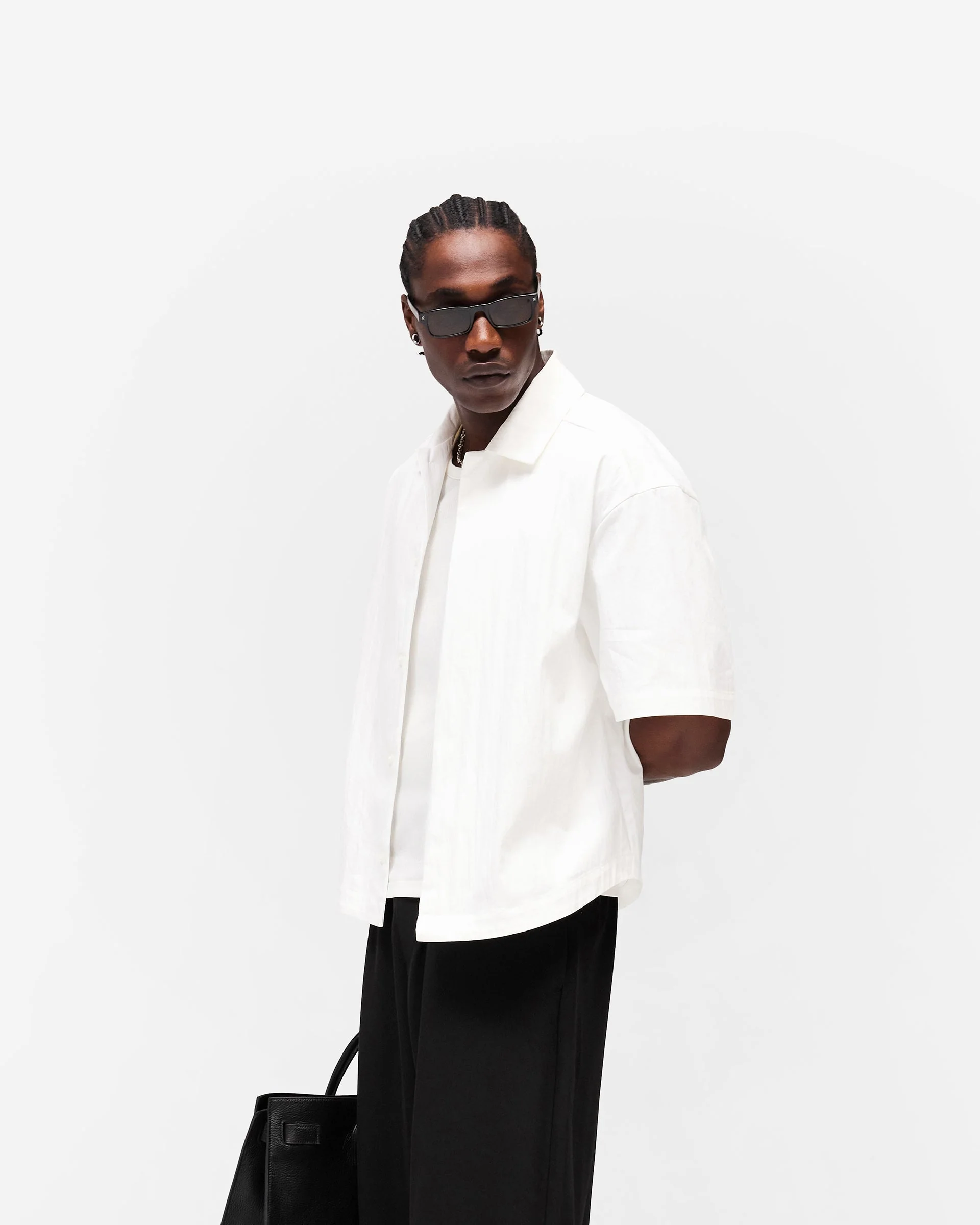 Initial Short Sleeve Shirt - Flat White - Image 6
