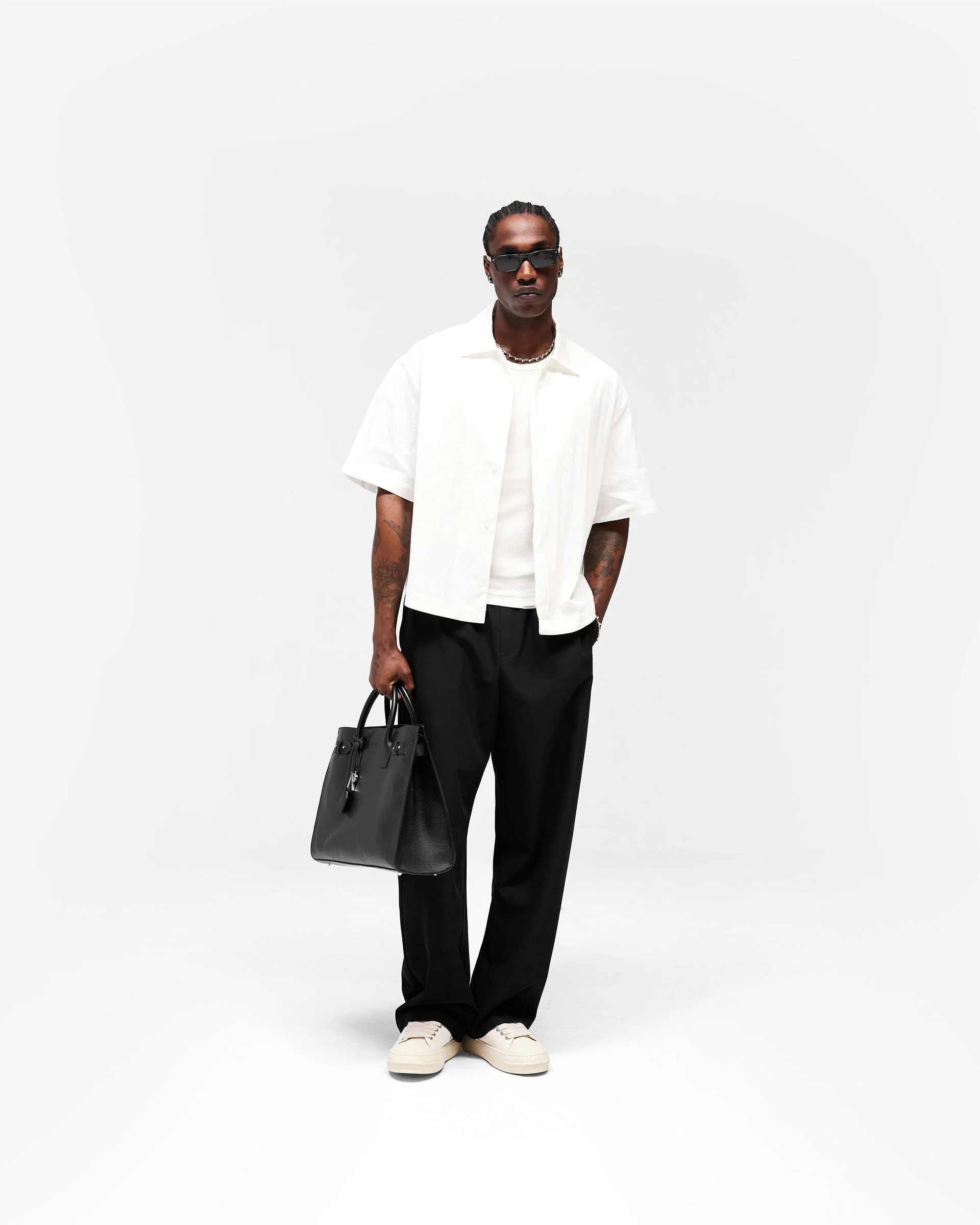 Initial Short Sleeve Shirt - Flat White - Image 7