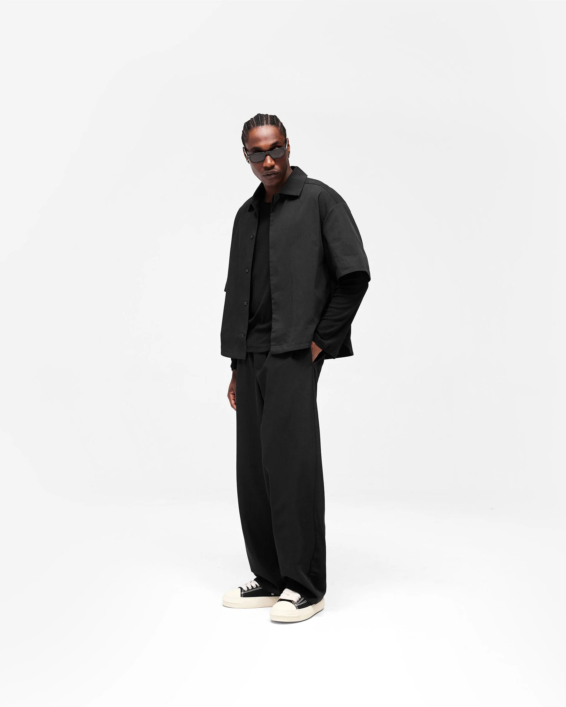 Initial Short Sleeve Shirt - Jet Black - Image 10