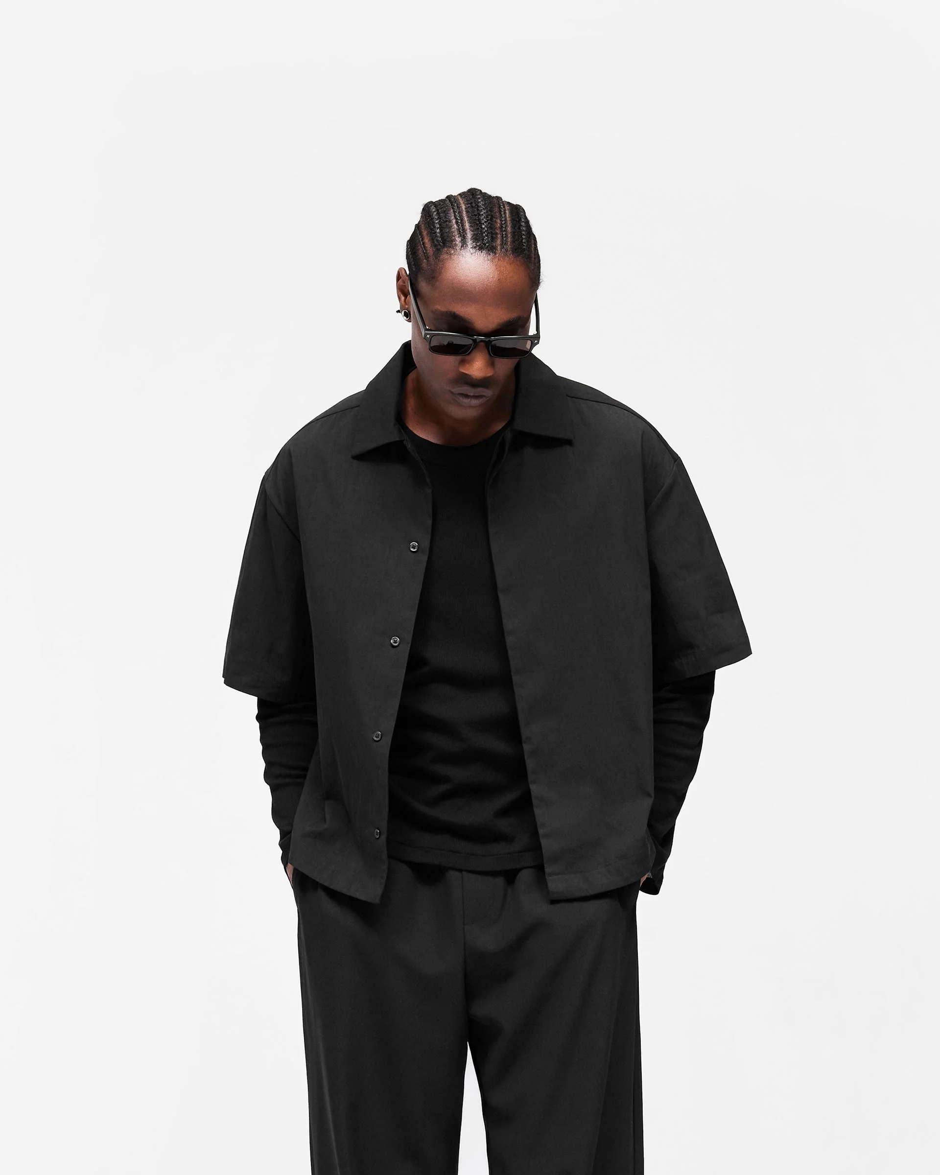 Initial Short Sleeve Shirt - Jet Black - Image 2