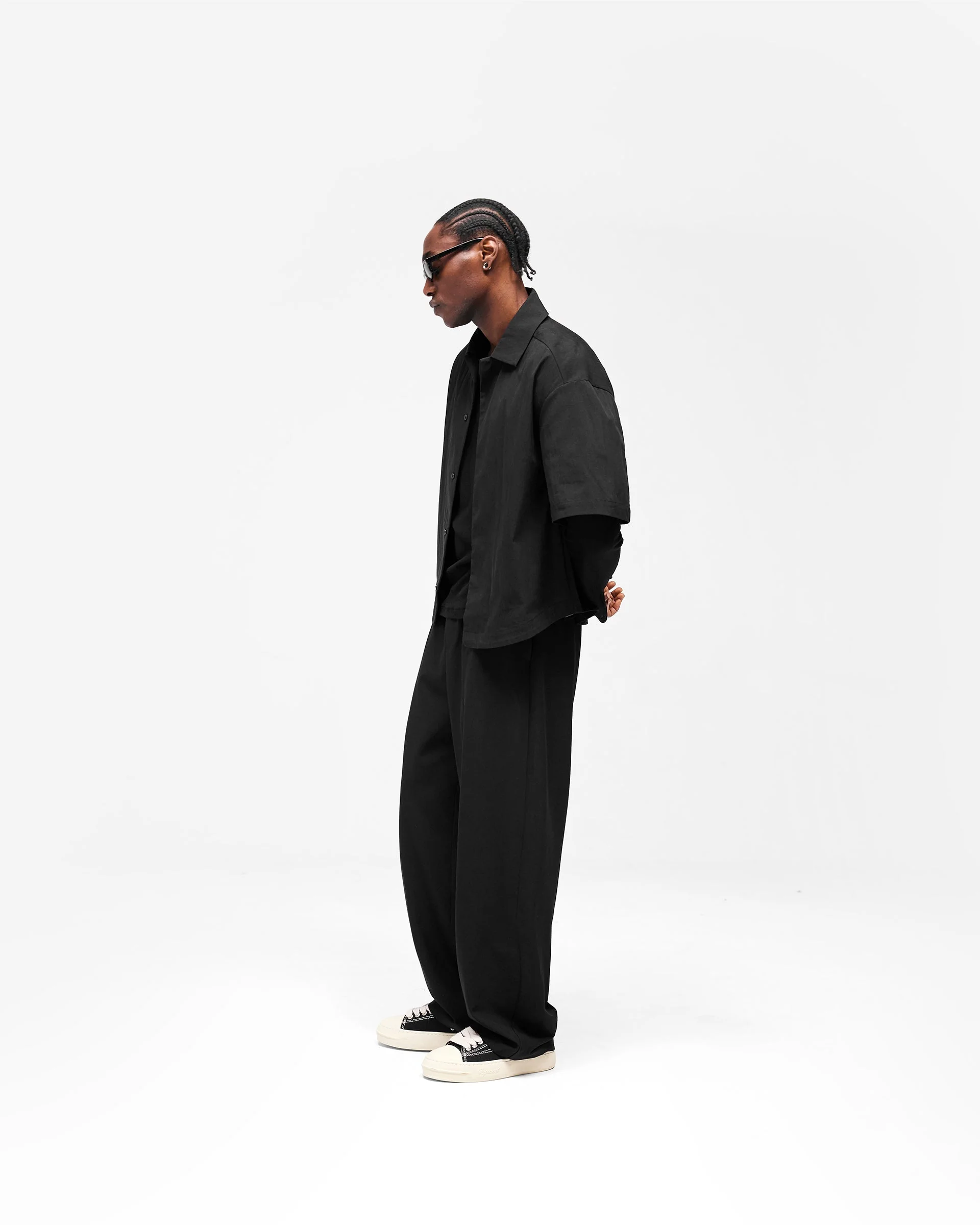 Initial Short Sleeve Shirt - Jet Black - Image 8