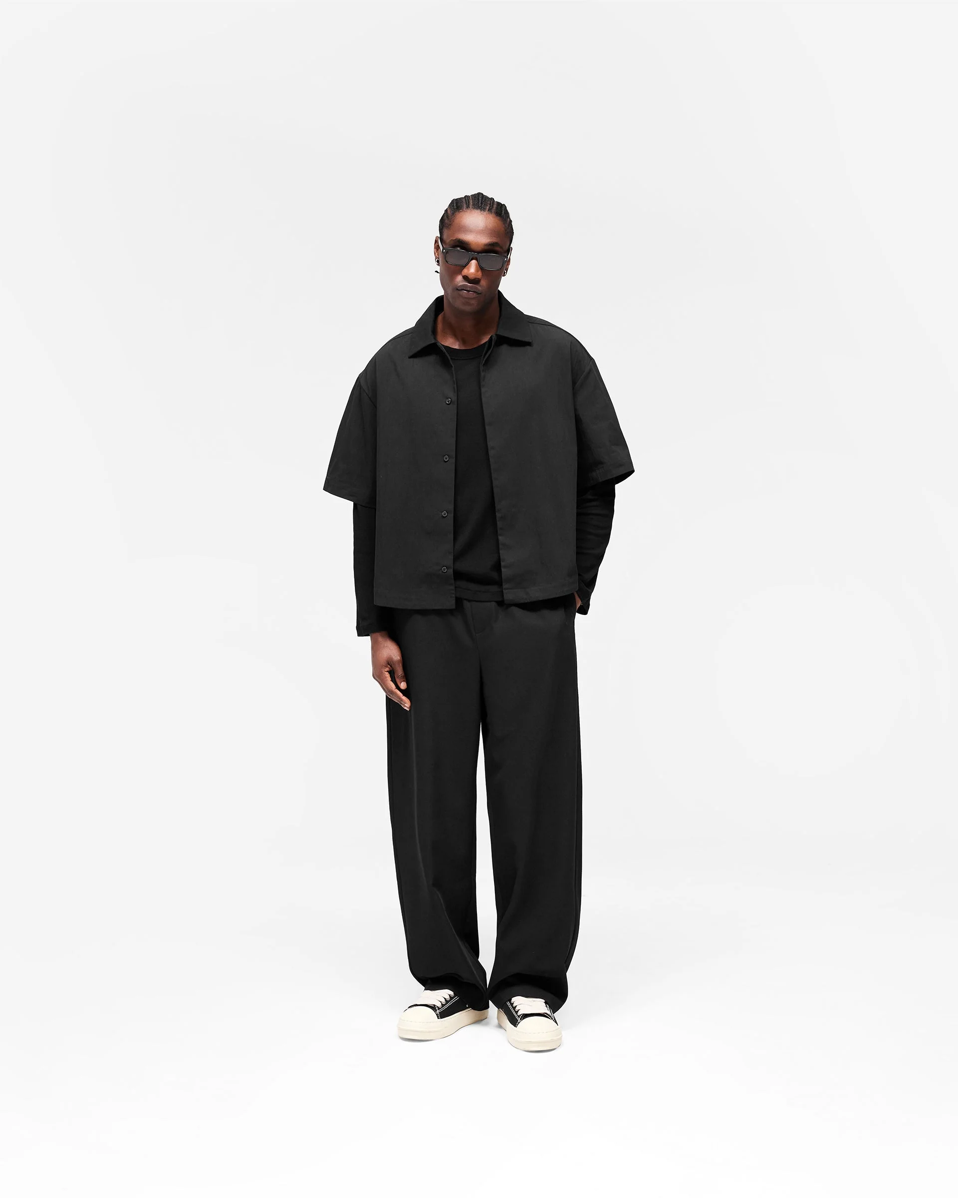 Initial Short Sleeve Shirt - Jet Black - Image 9