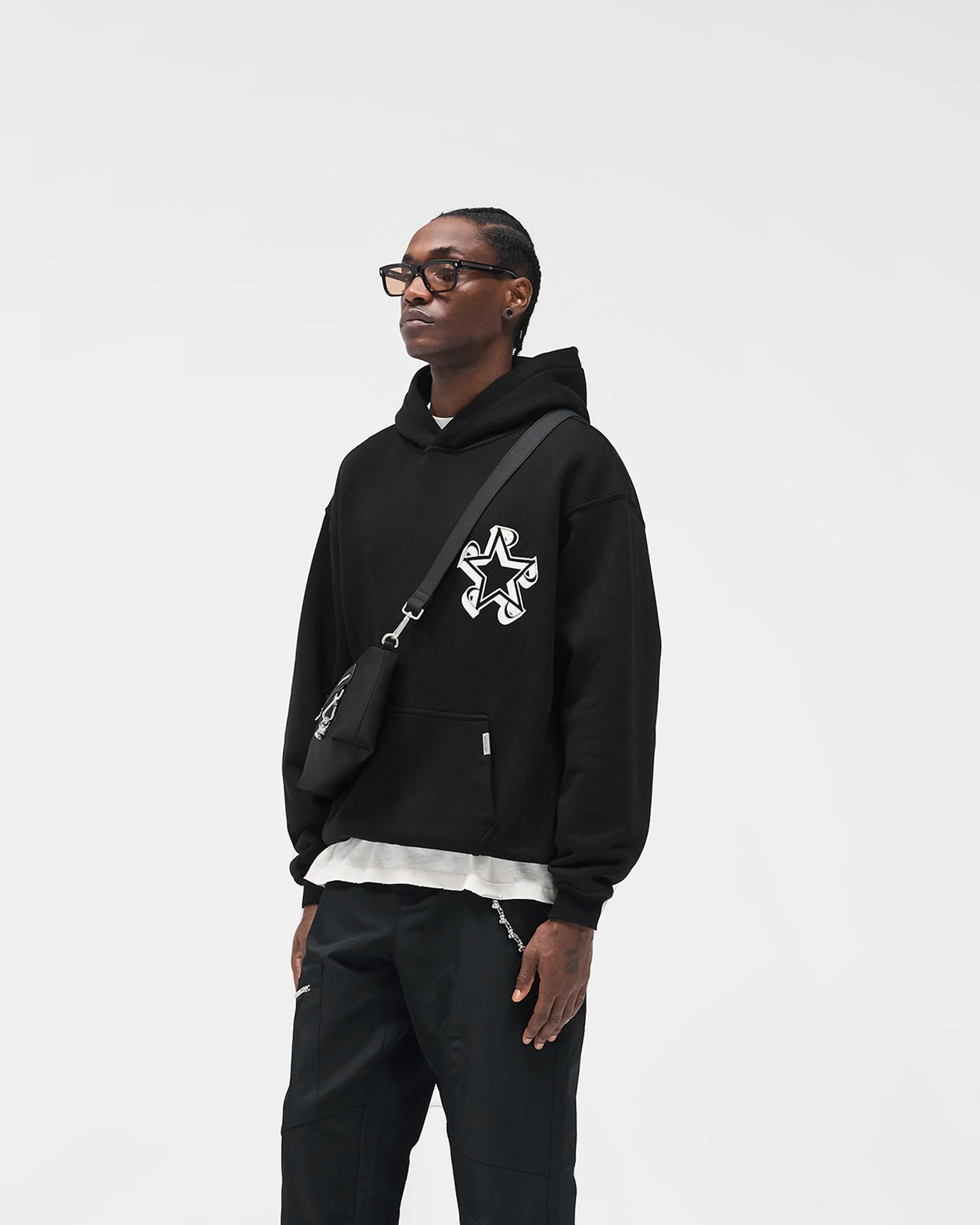 Initial Star Hoodie - Jet Black - Image 2