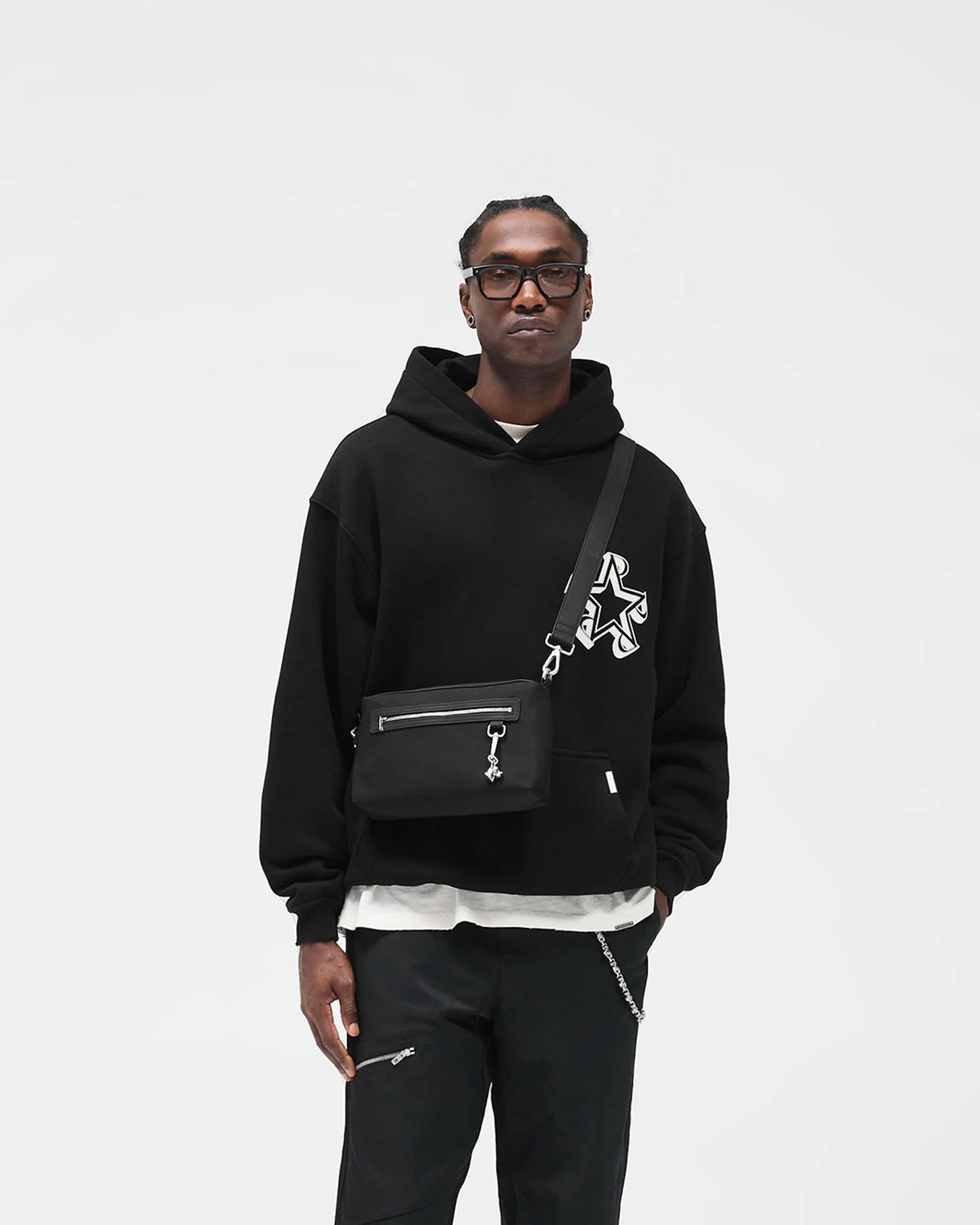 Initial Star Hoodie - Jet Black - Image 3