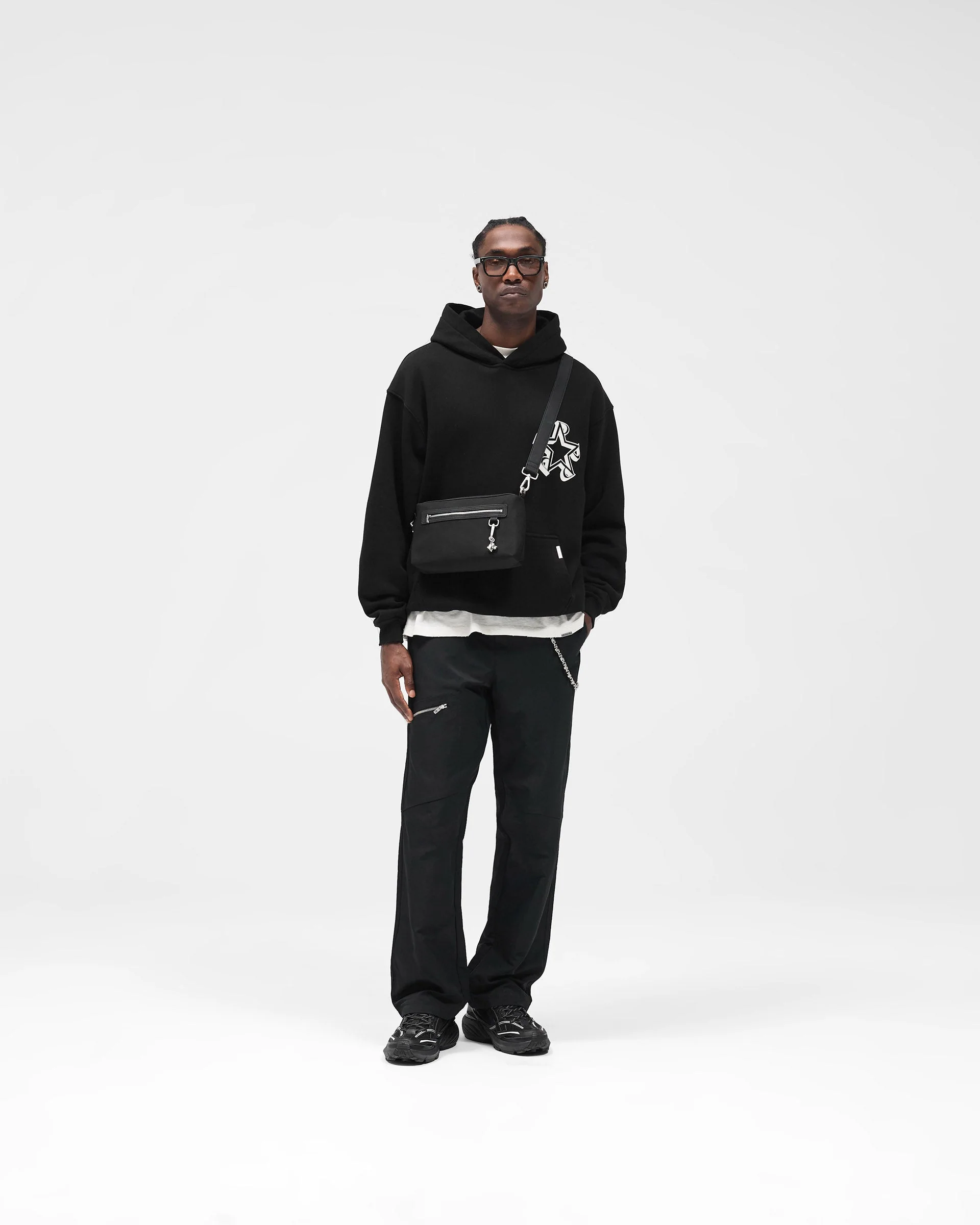 Initial Star Hoodie - Jet Black - Image 5
