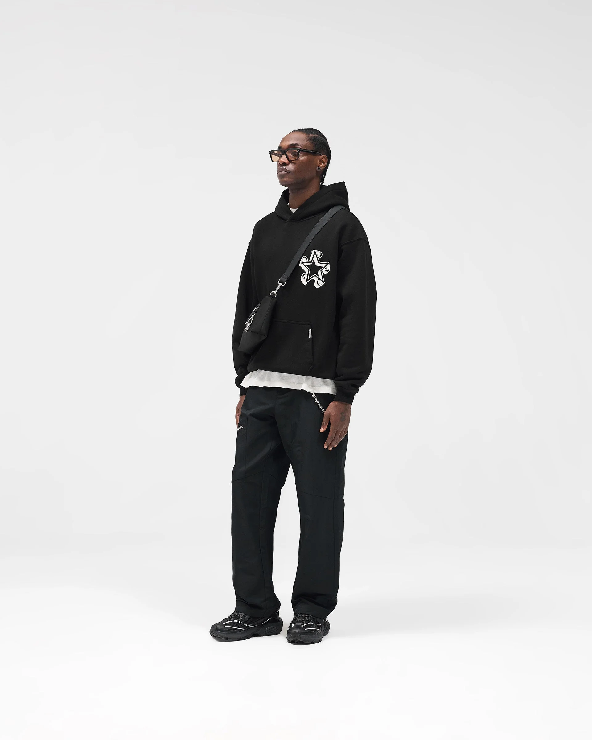 Initial Star Hoodie - Jet Black - Image 6