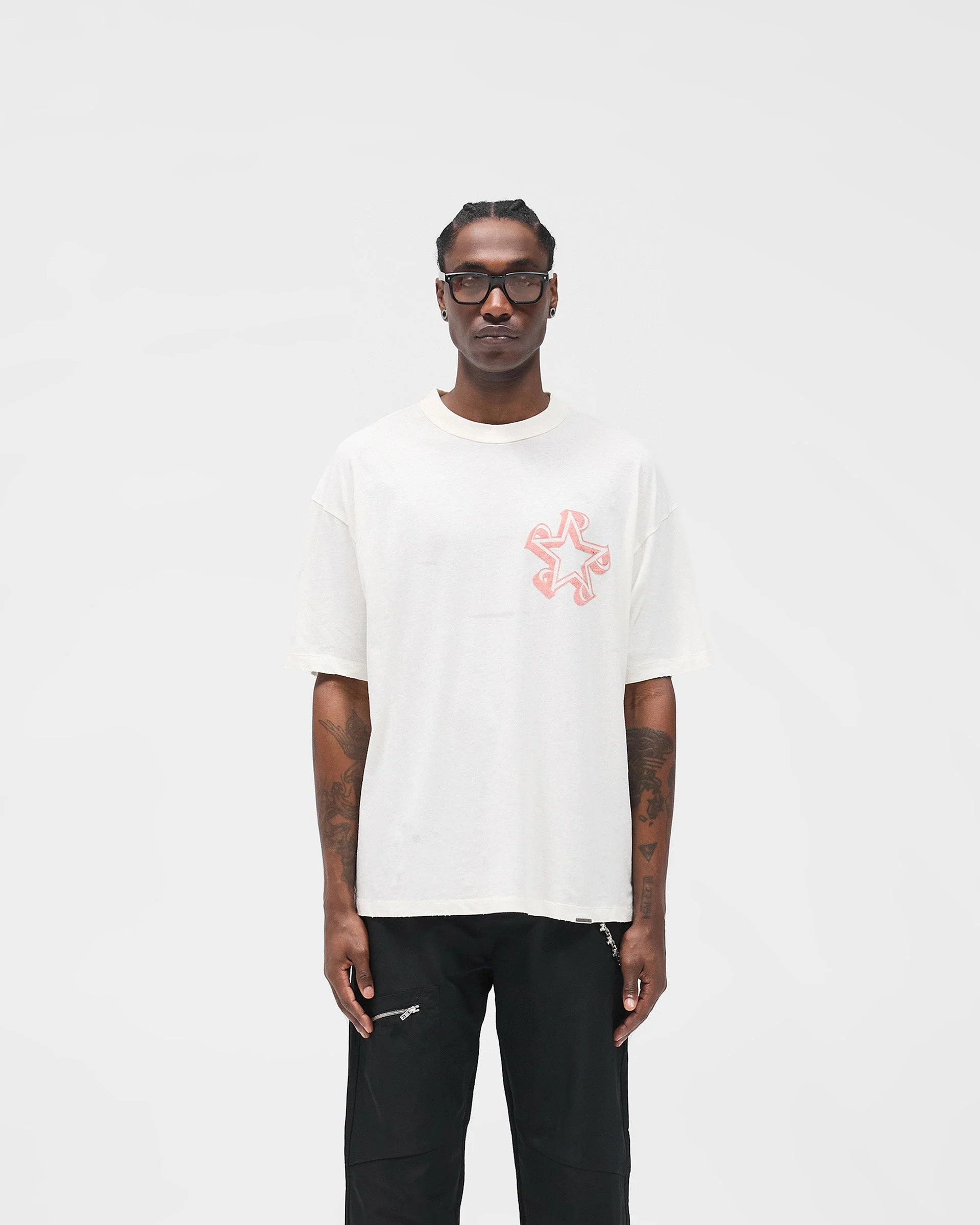 Initial Star T-Shirt - Flat White - Image 3