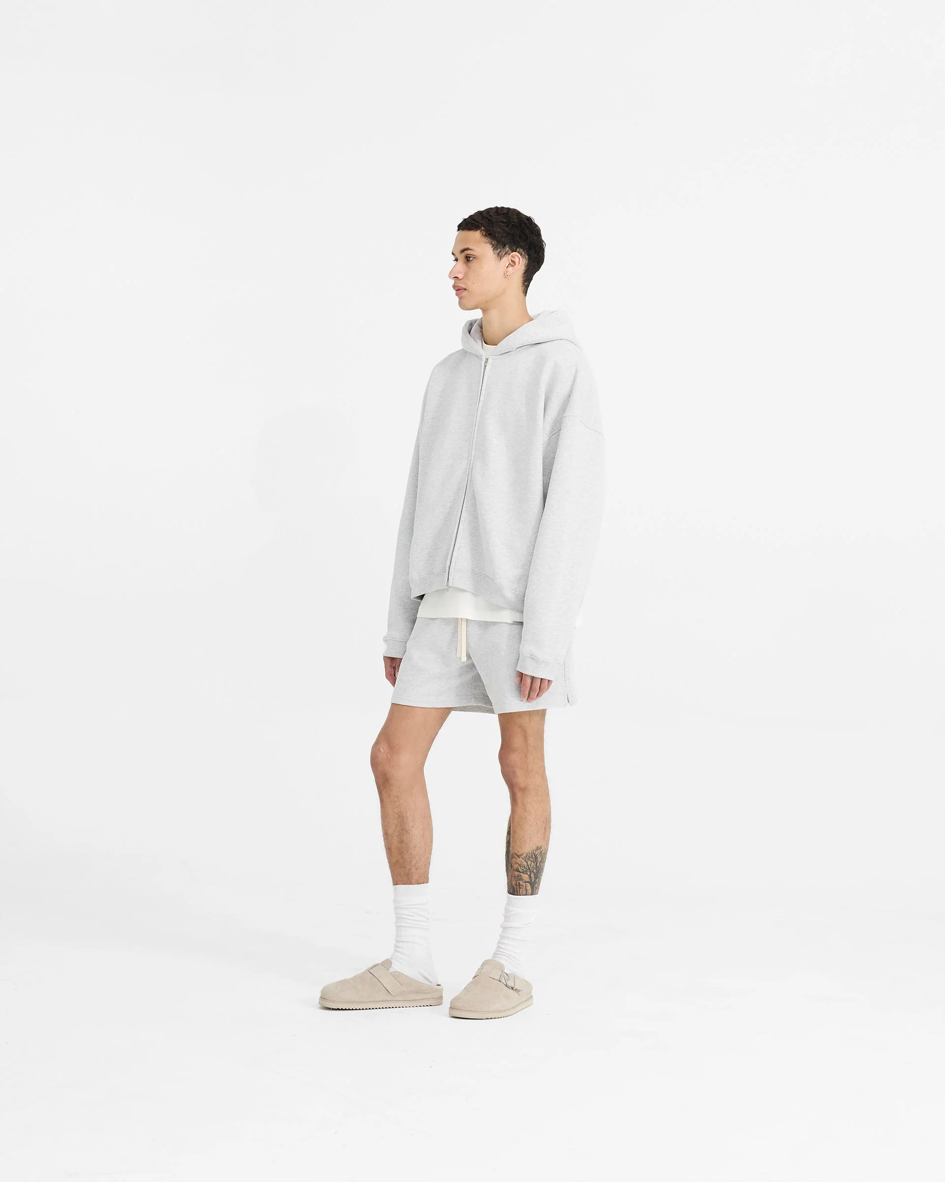 Initial Sweatshorts - Ice Grey Marl - Image 6