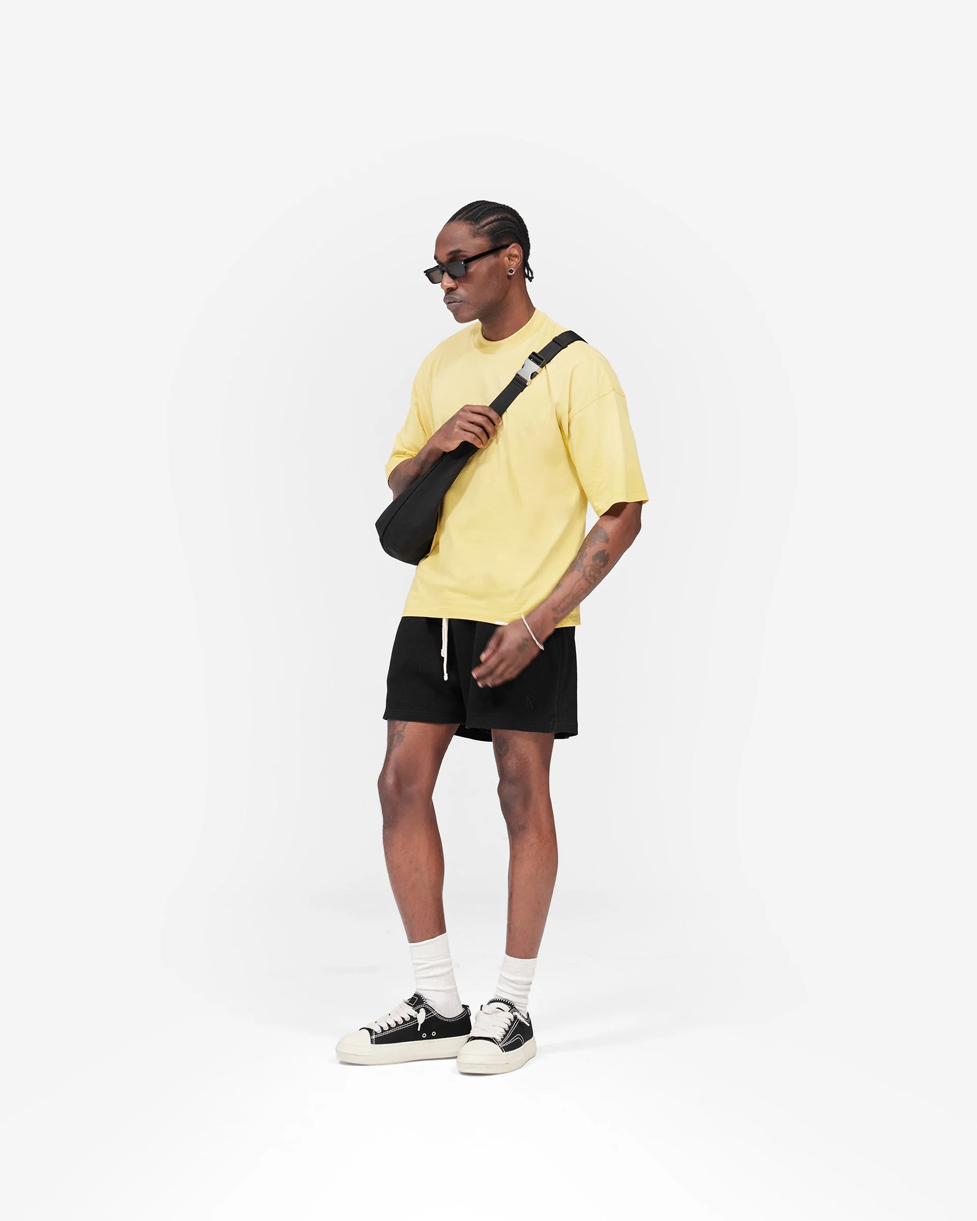 Initial Waffle Shorts - Jet Black - Image 8