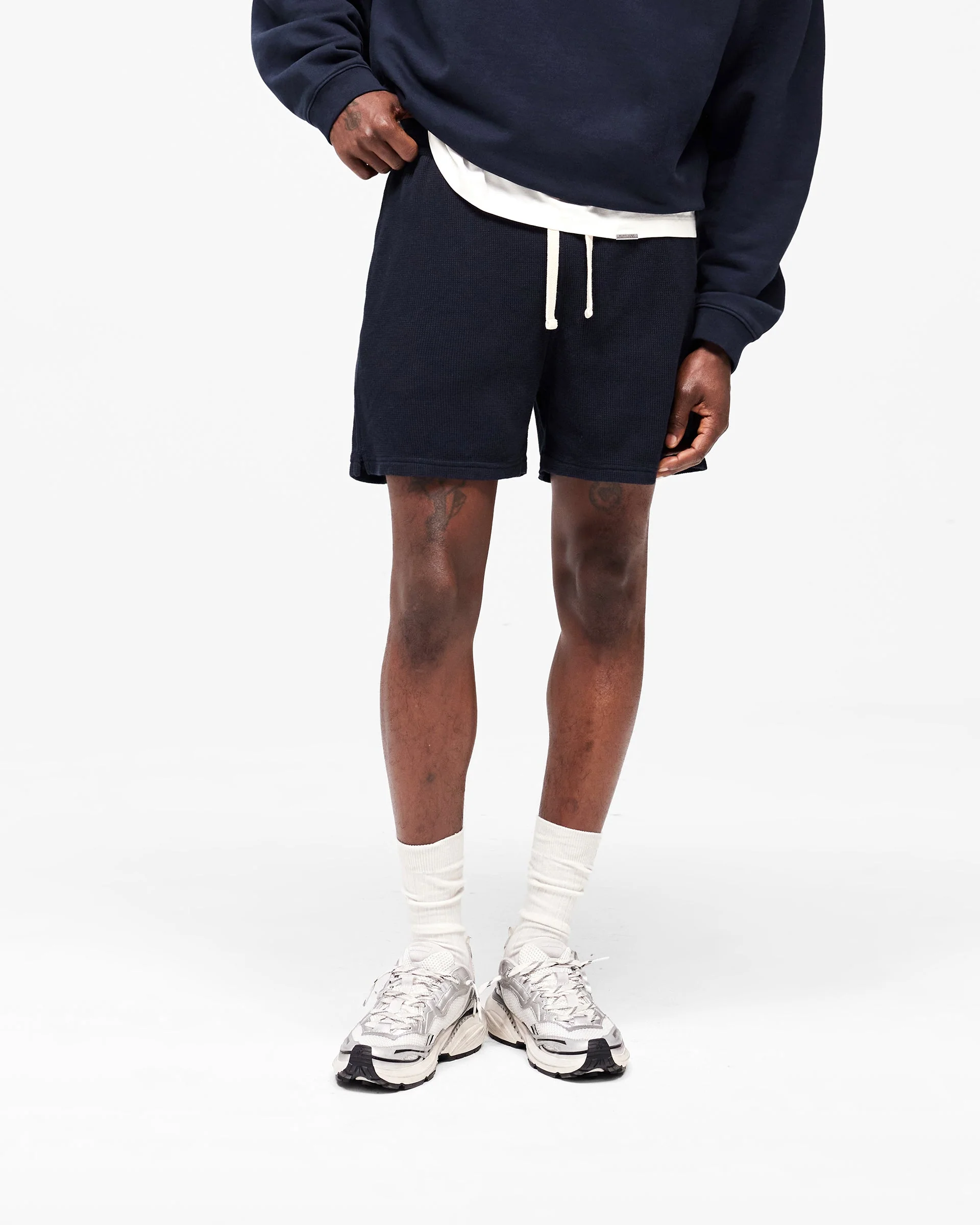 Initial Waffle Shorts - Midnight Navy - Image 2