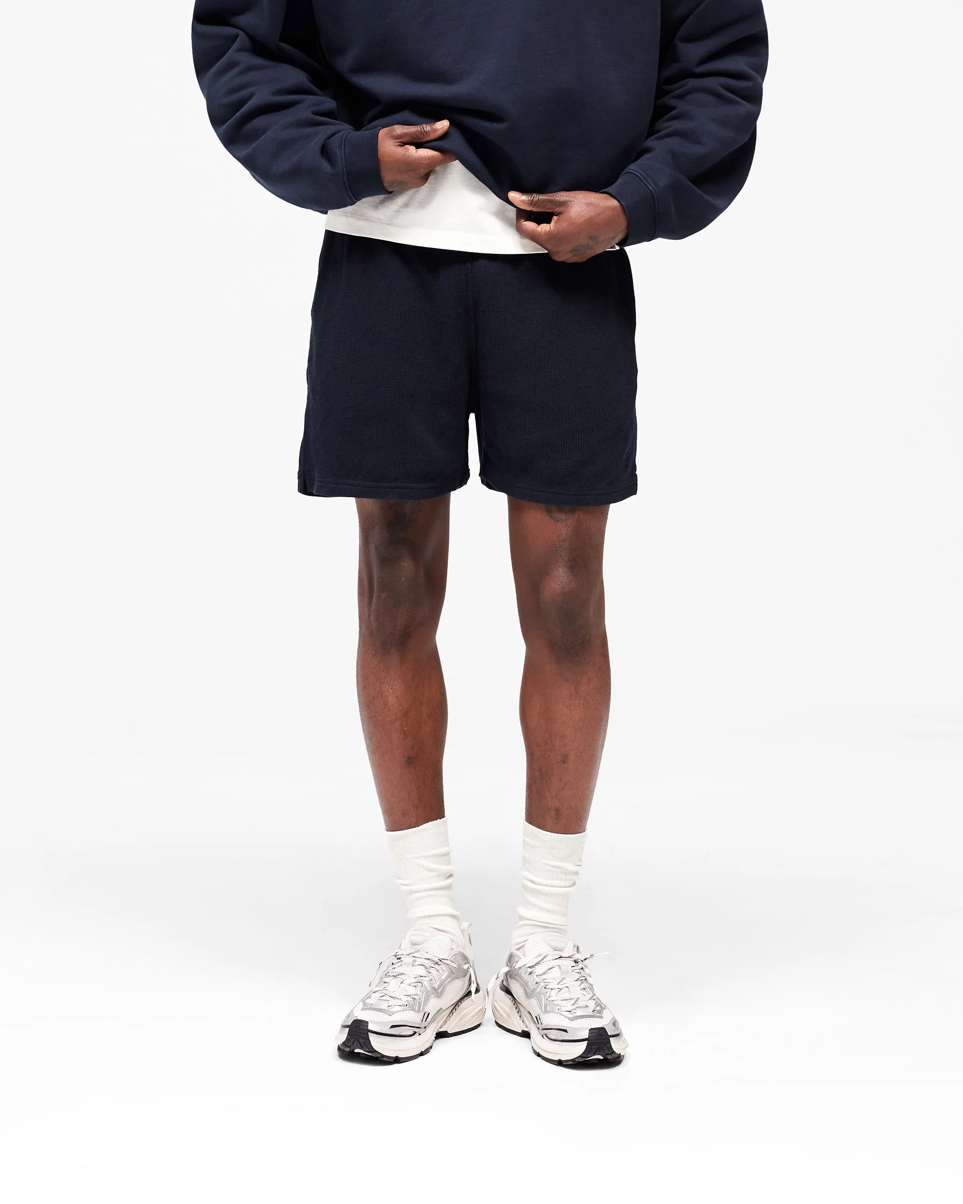 Initial Waffle Shorts - Midnight Navy - Image 3