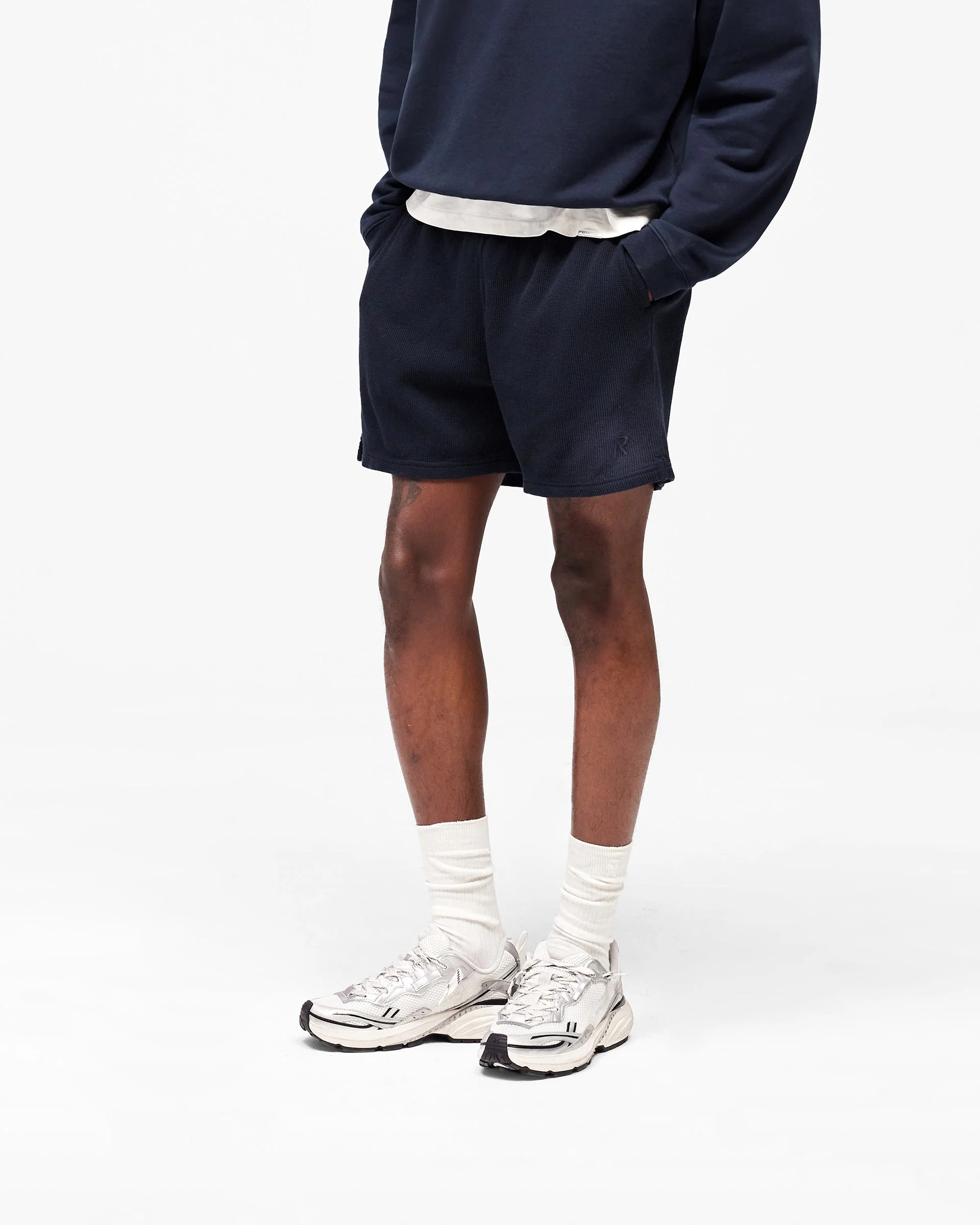 Initial Waffle Shorts - Midnight Navy - Image 4