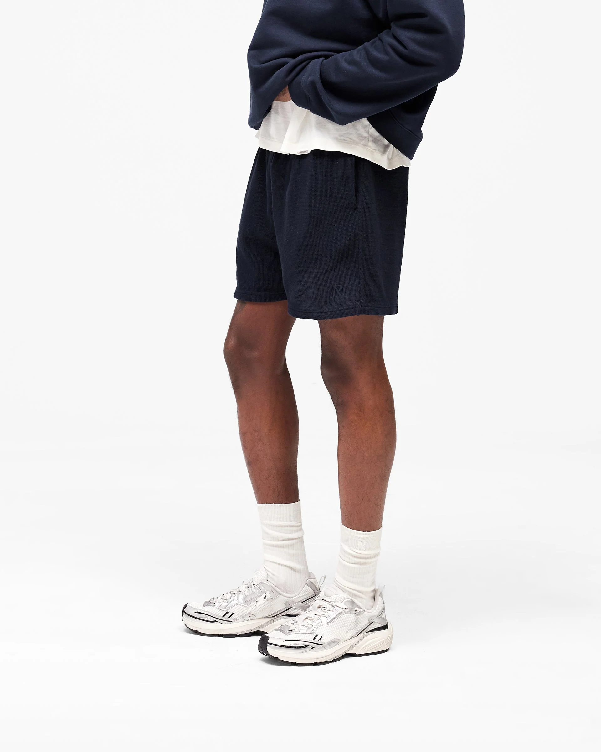Initial Waffle Shorts - Midnight Navy - Image 5