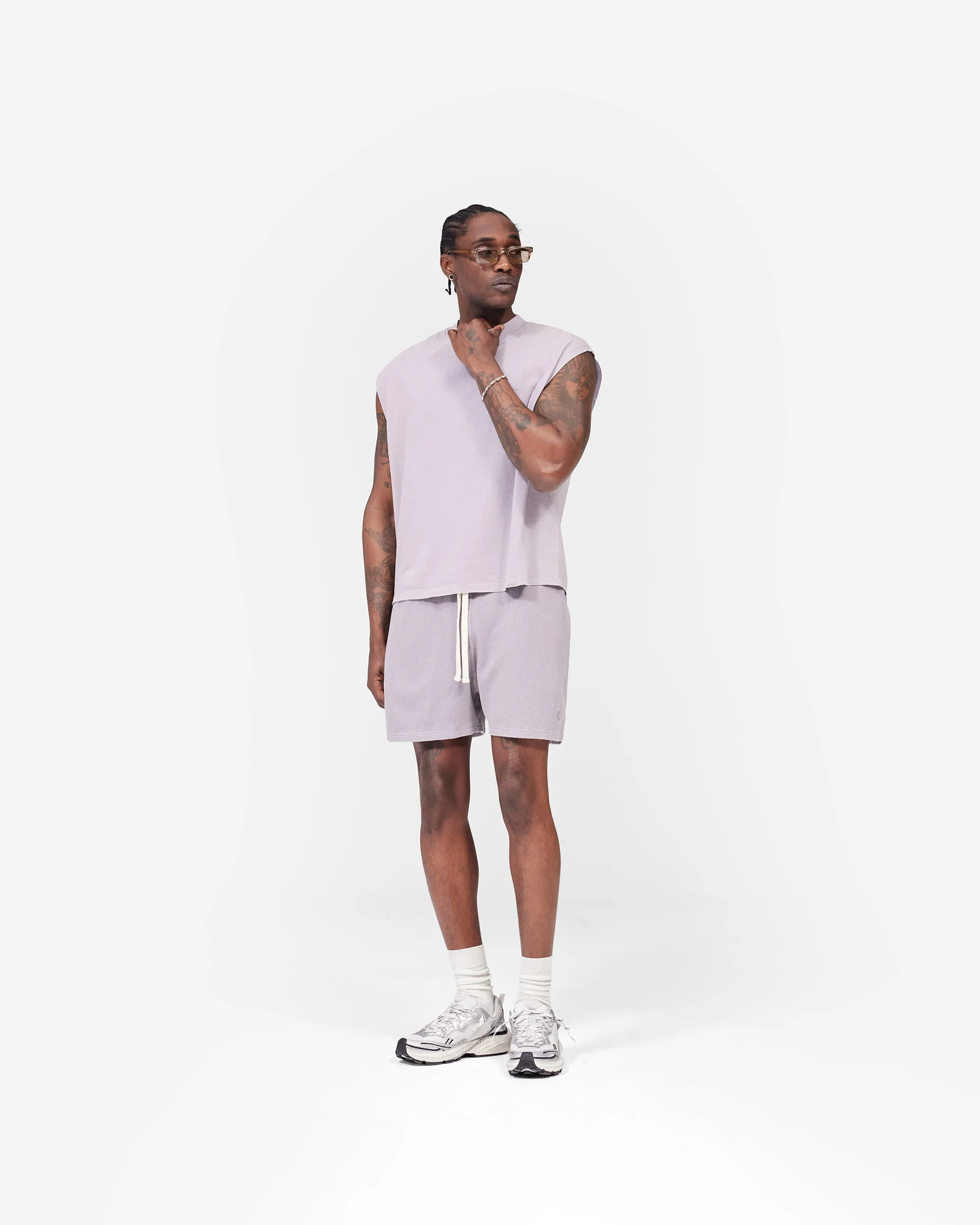 Initial Waffle Shorts- Mist - Image 9