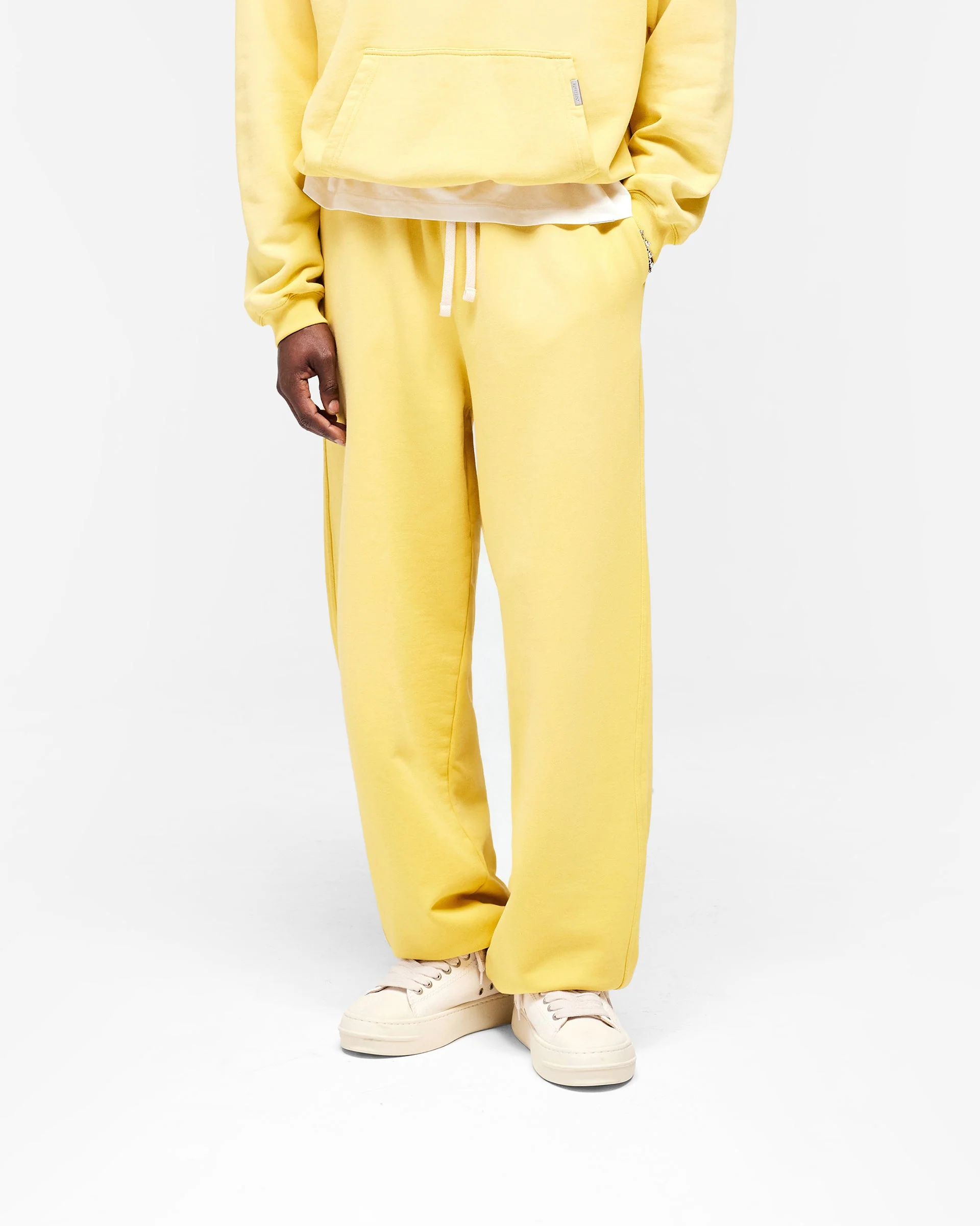 Initial Wide Leg Cuffed Sweatpant - Canary Yellow - Image 3