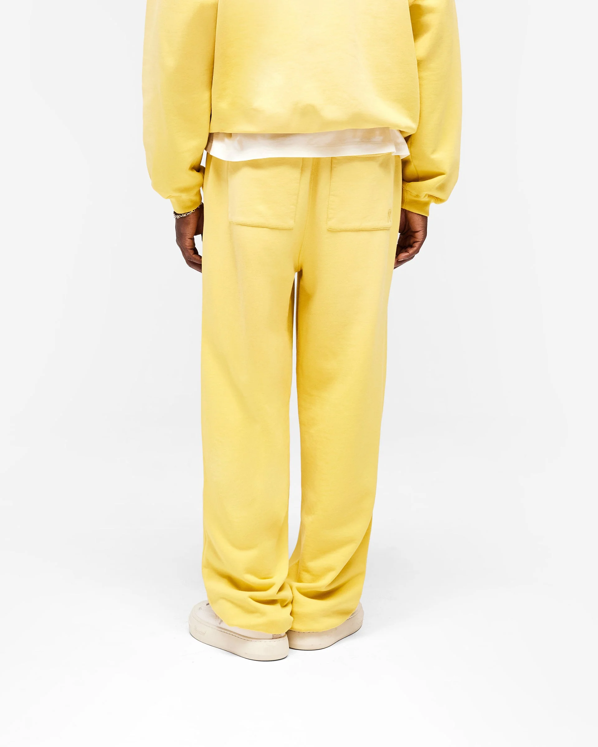 Initial Wide Leg Cuffed Sweatpant - Canary Yellow - Image 5