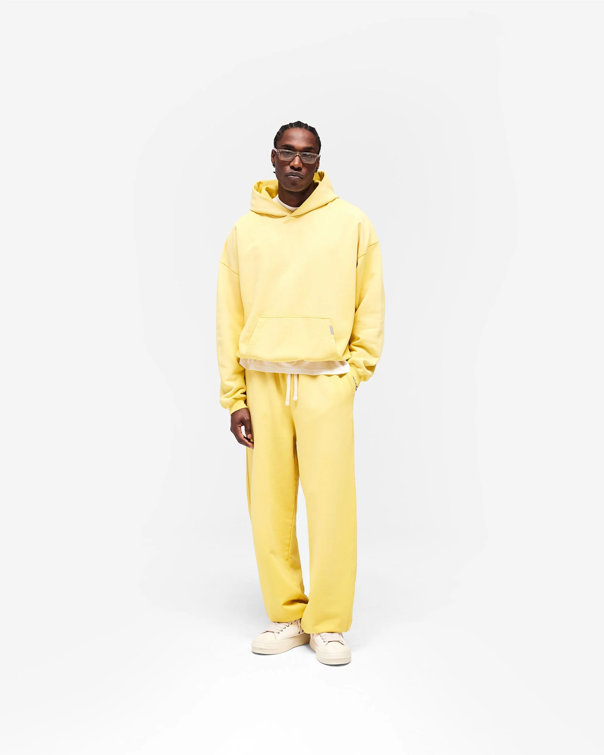 Initial Wide Leg Cuffed Sweatpant - Canary Yellow - Image 6