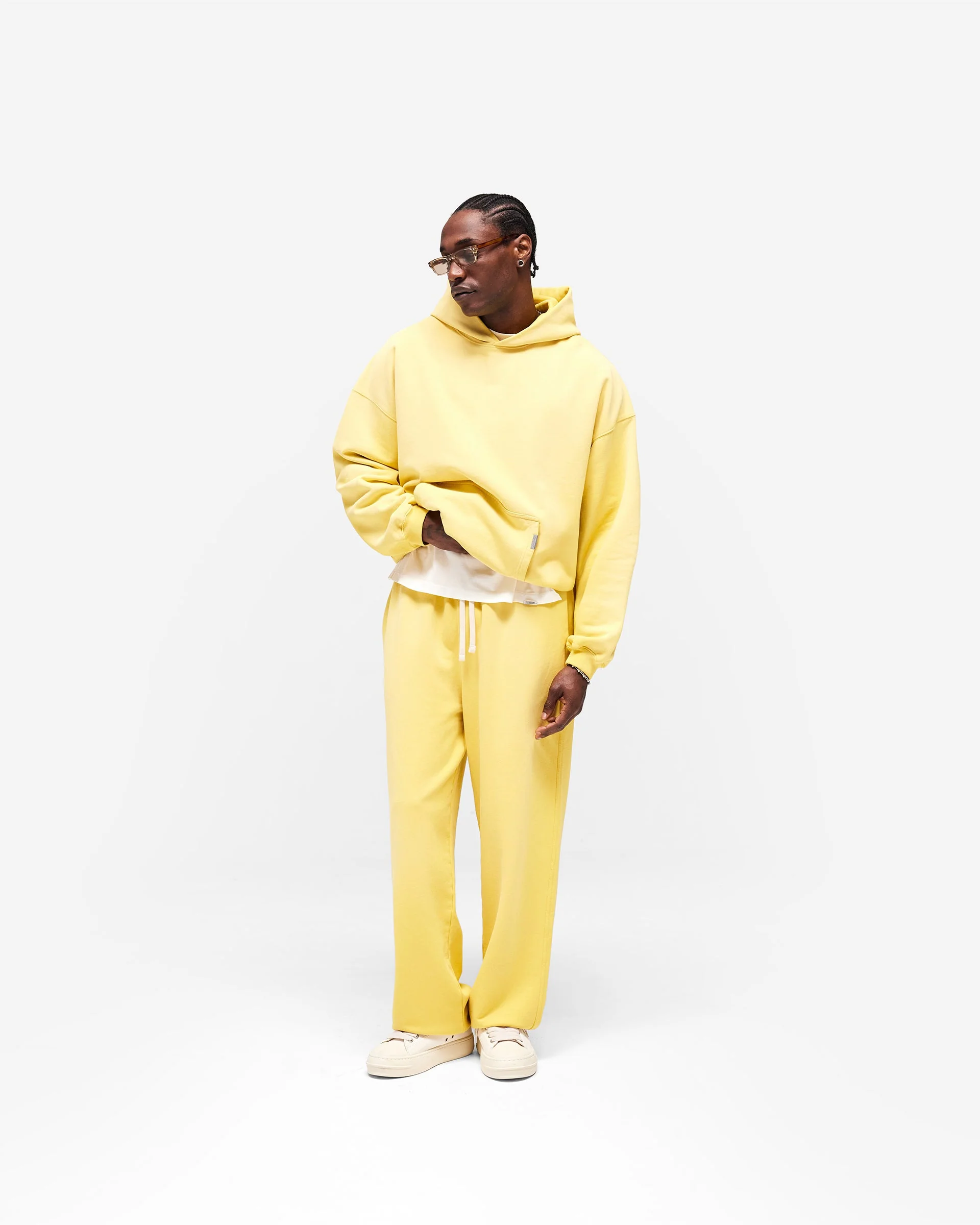 Initial Wide Leg Cuffed Sweatpant - Canary Yellow - Image 7