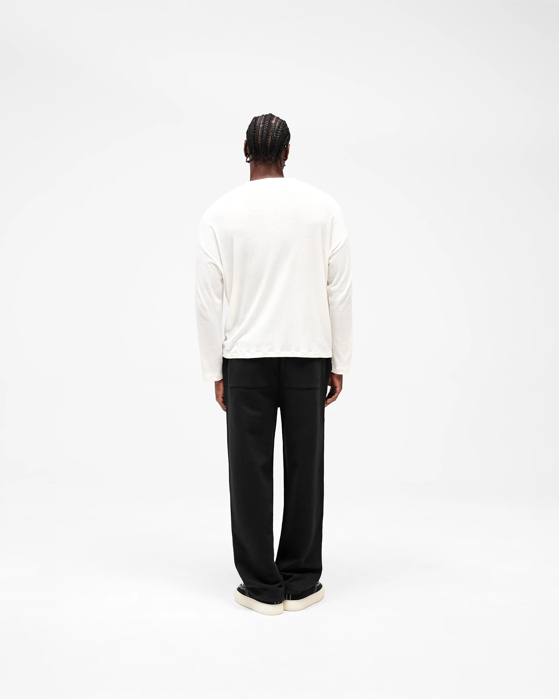 Initial Wide Leg Cuffed Sweatpant - Jet Black - Image 11