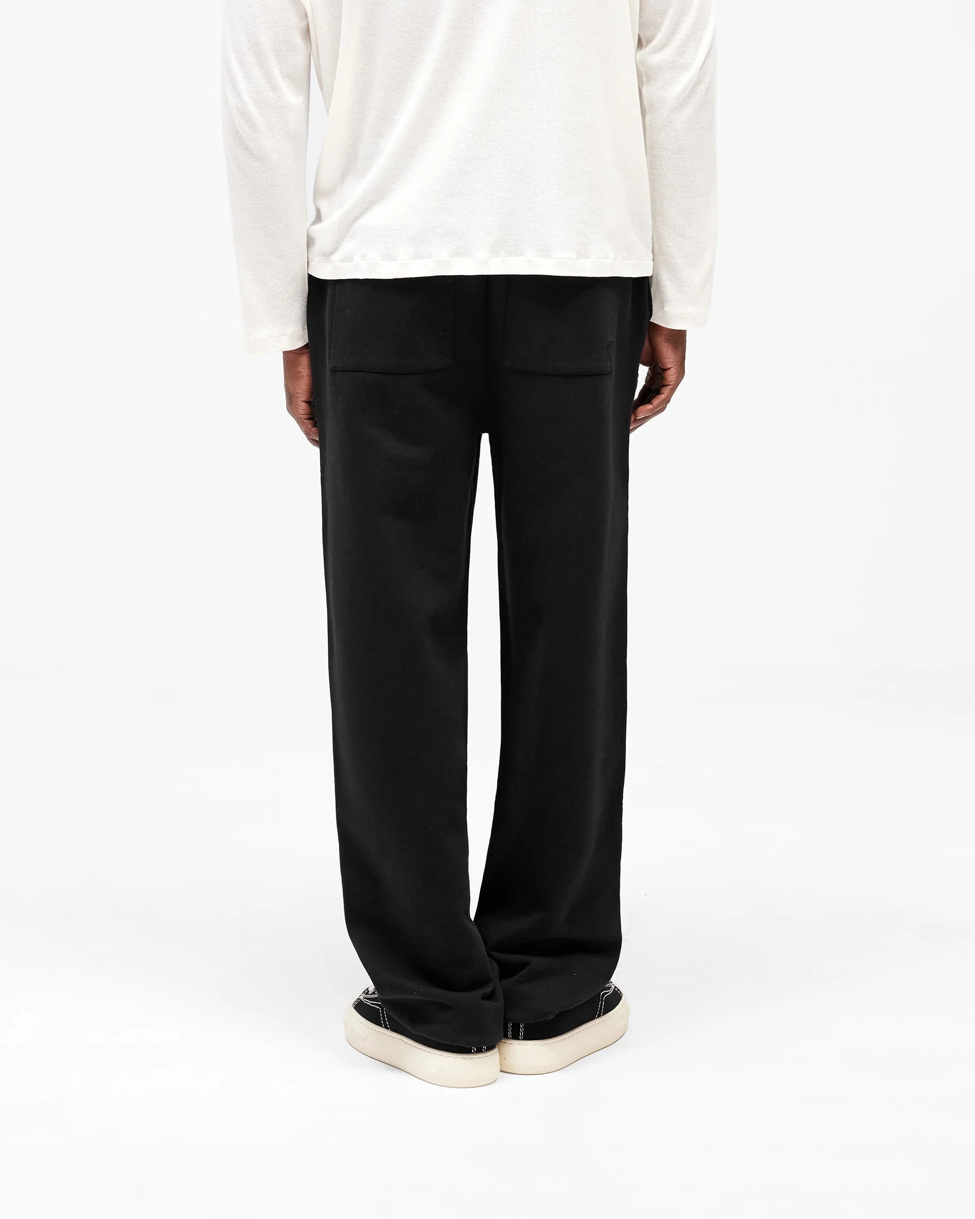 Initial Wide Leg Cuffed Sweatpant - Jet Black - Image 6