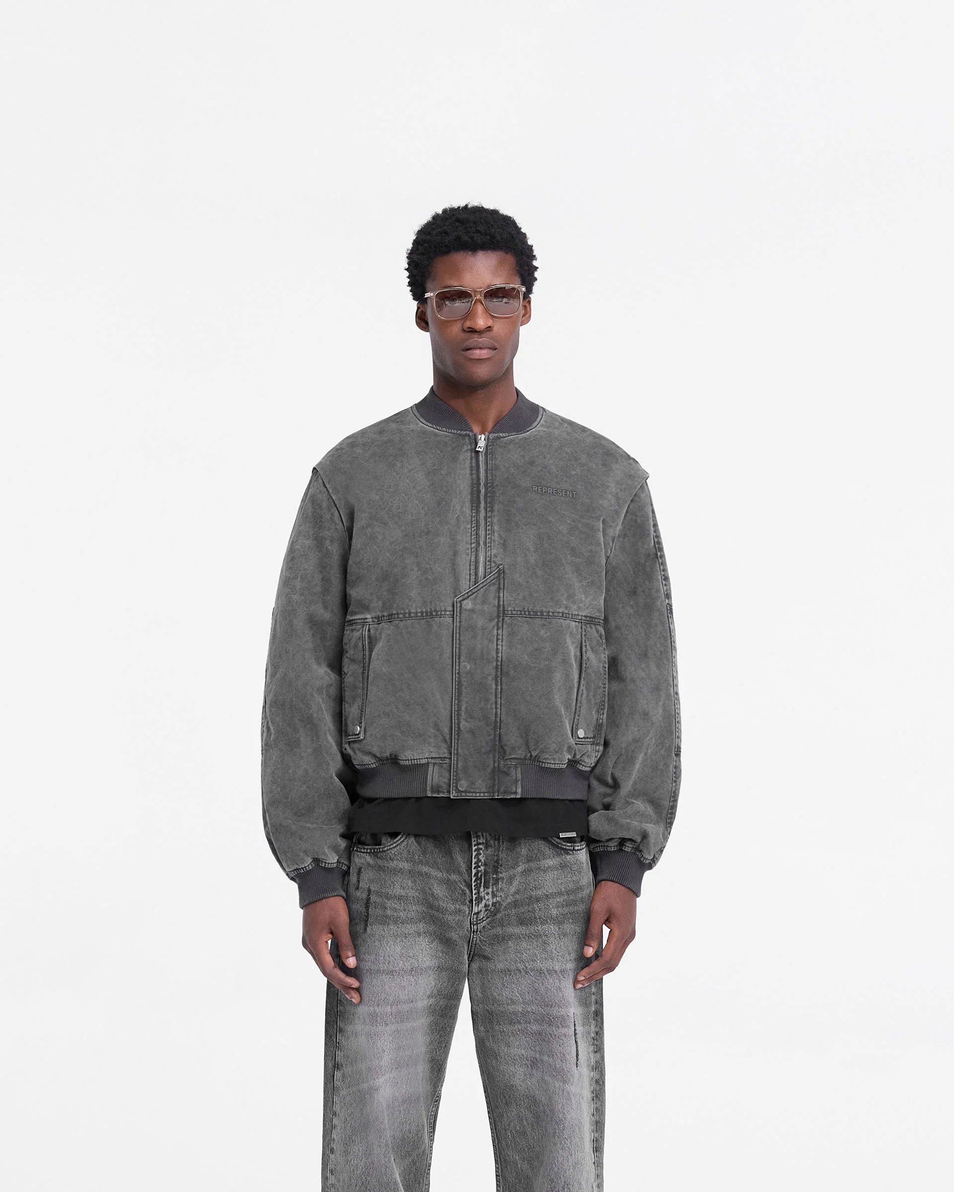 Inset Sleeve Bomber - Stained Black - Image 3