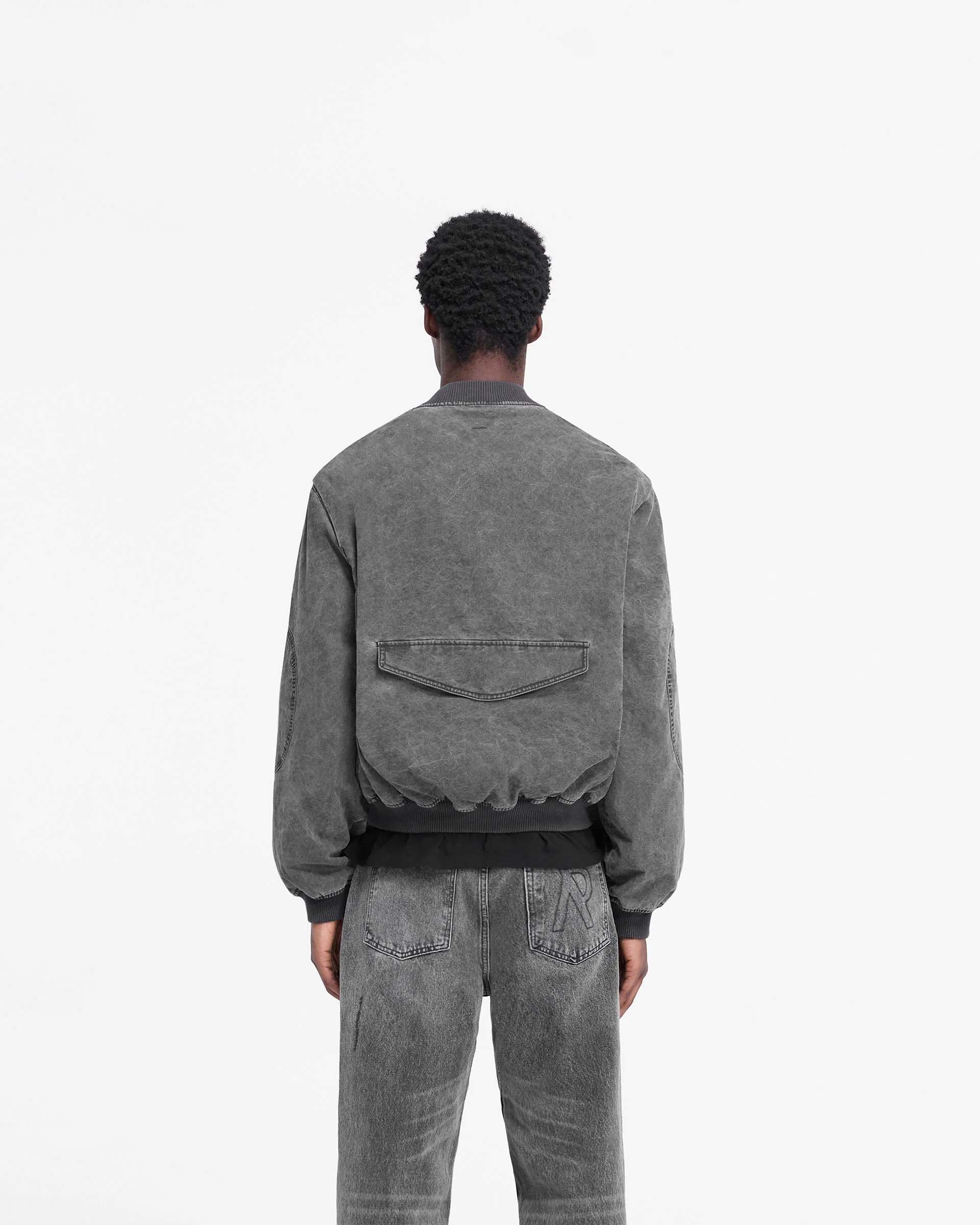 Inset Sleeve Bomber - Stained Black - Image 5