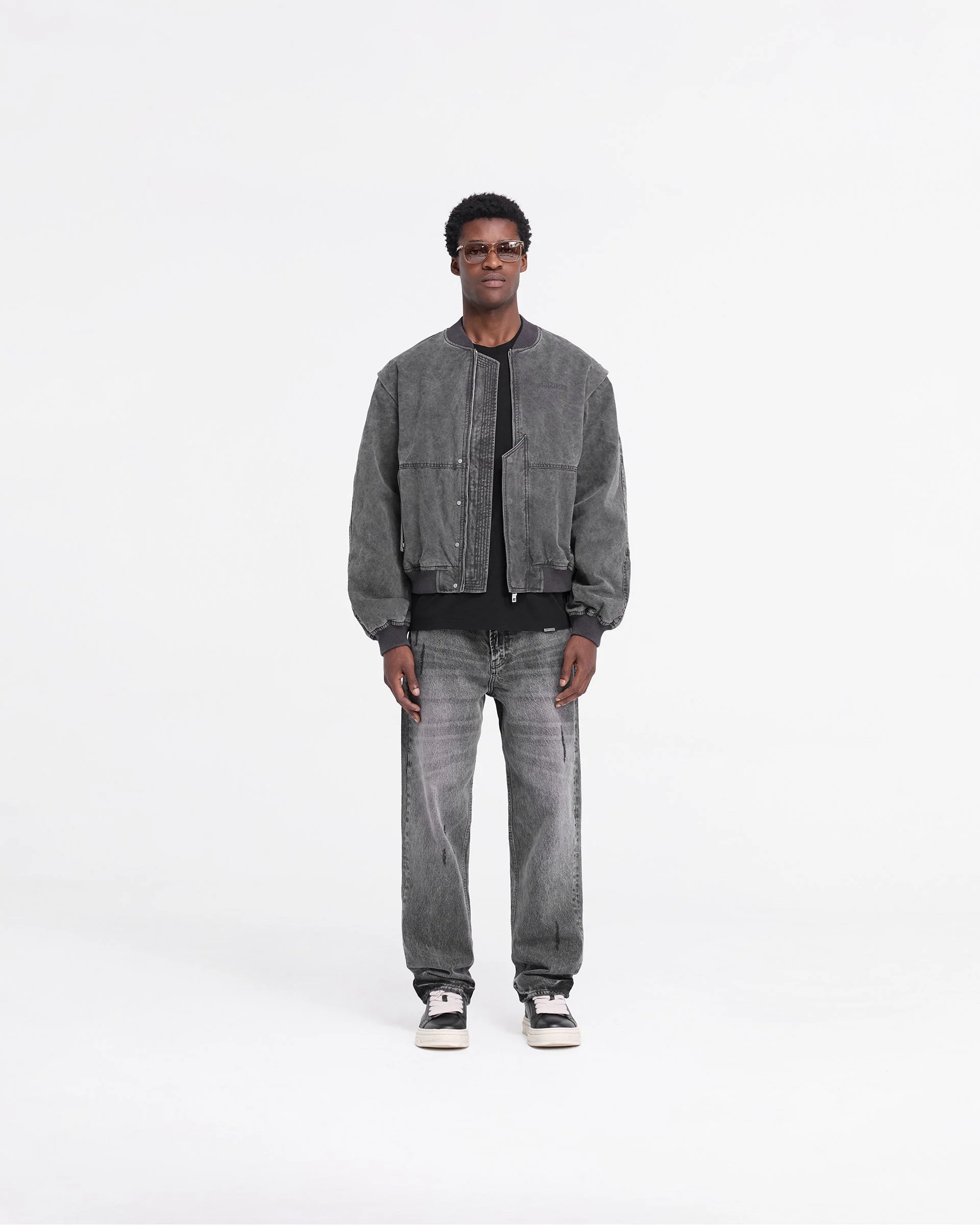 Inset Sleeve Bomber - Stained Black - Image 6