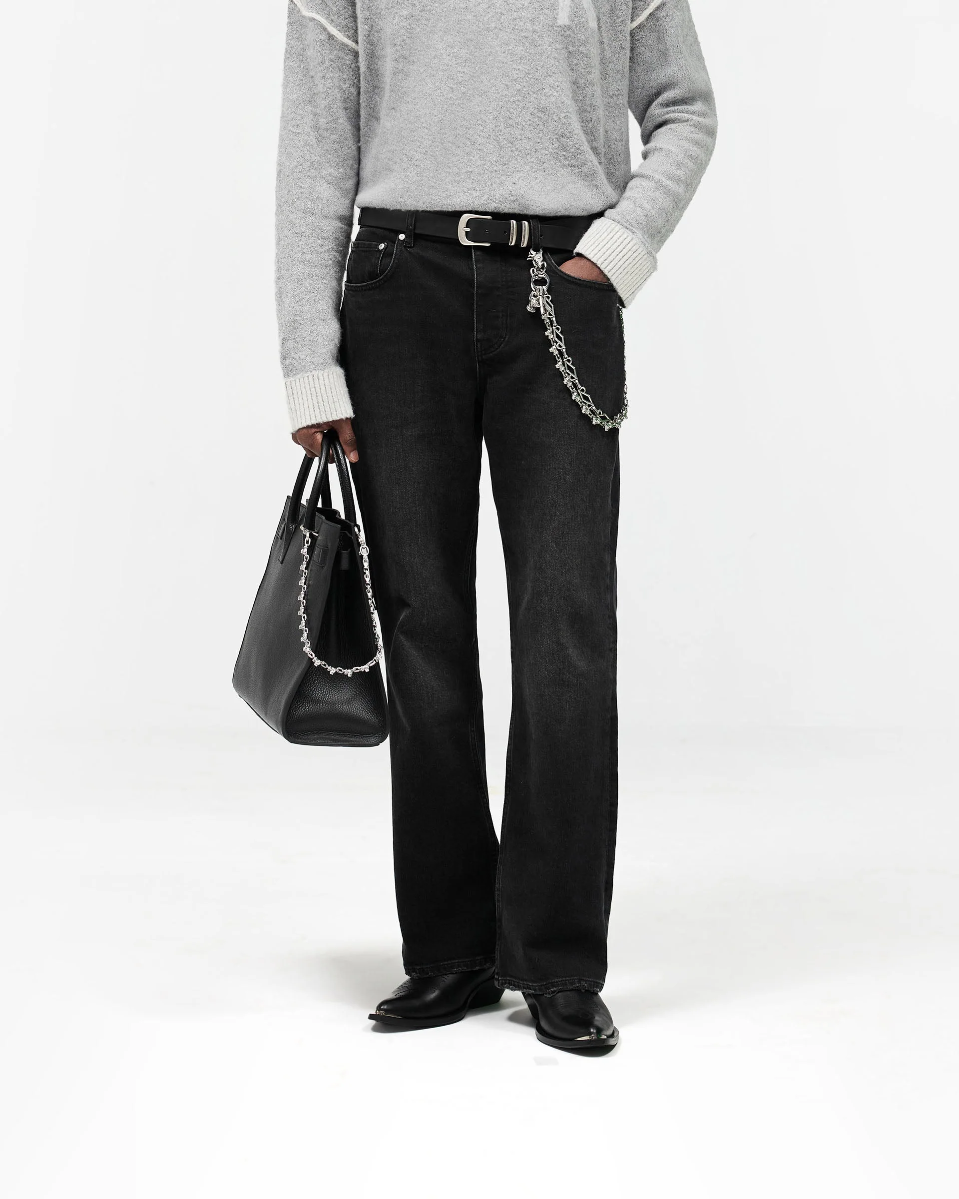 Kick Flare Denim - Aged Black - Image 3
