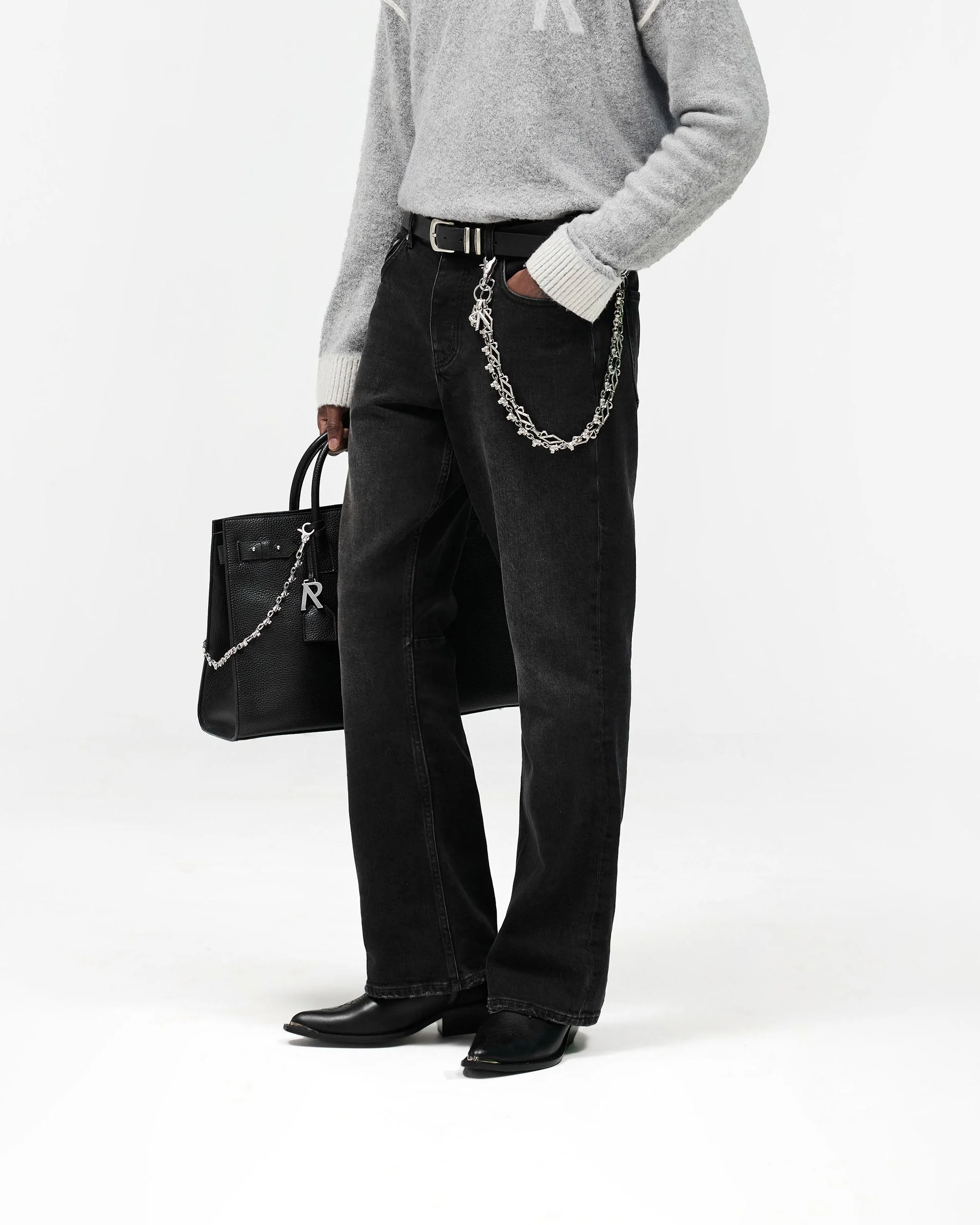 Kick Flare Denim - Aged Black - Image 4