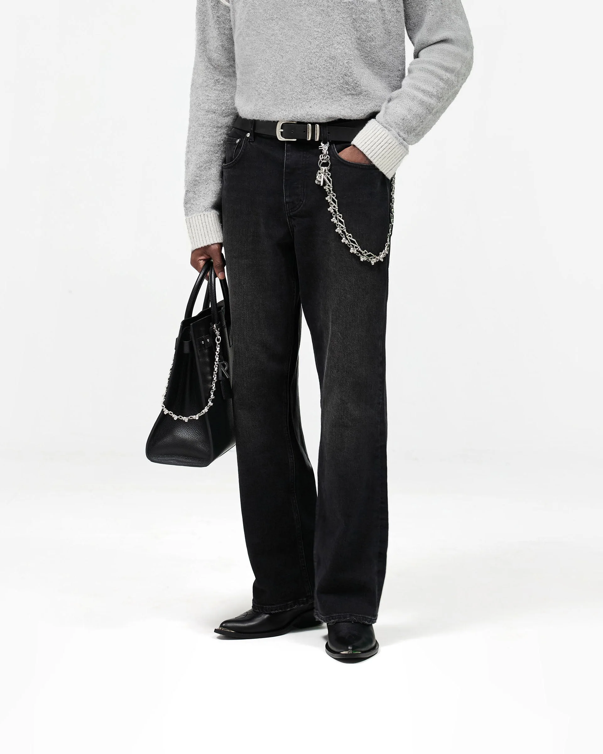 Kick Flare Denim - Aged Black - Image 5