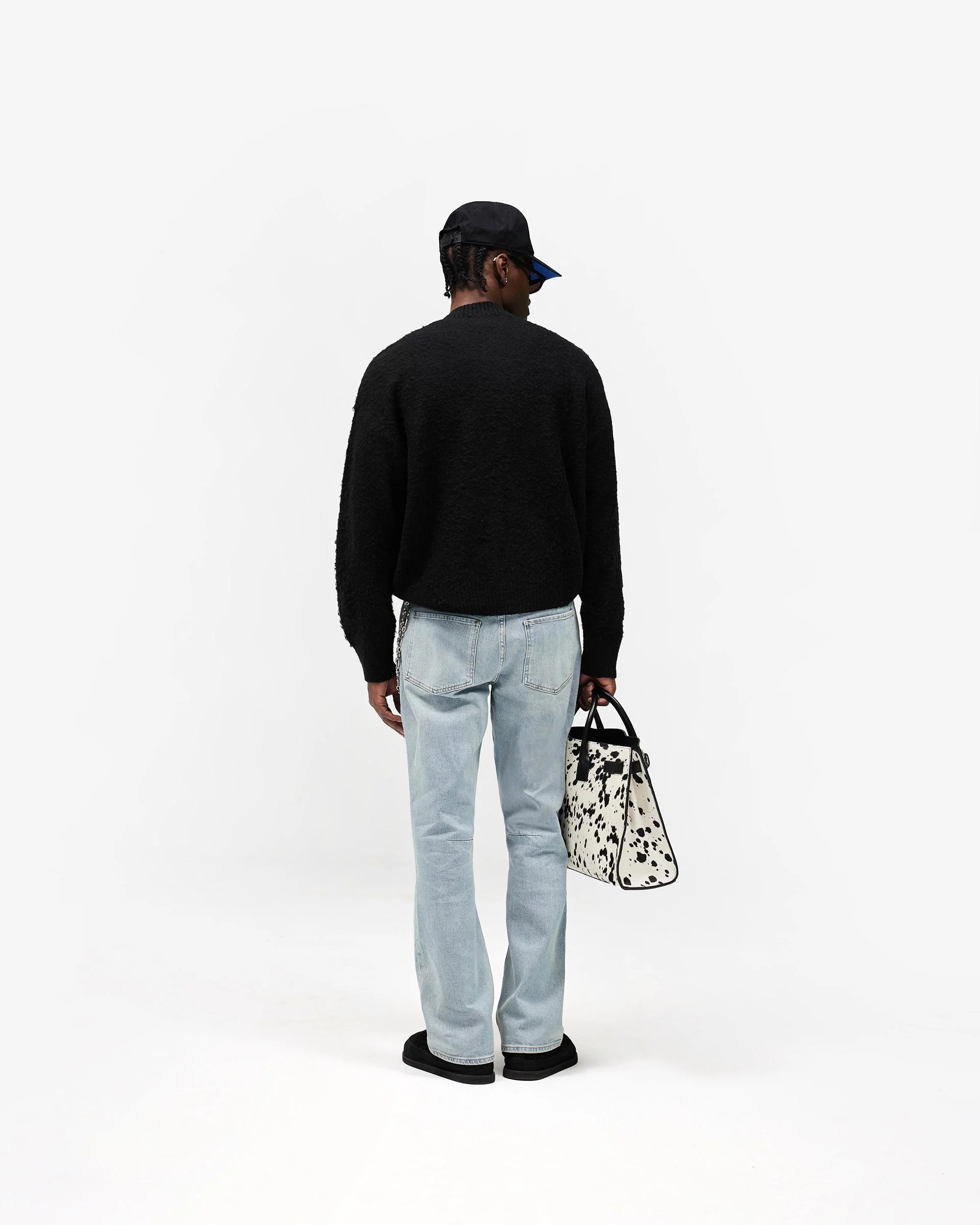 Knitted Bomber Jacket - Jet Black - Image 11