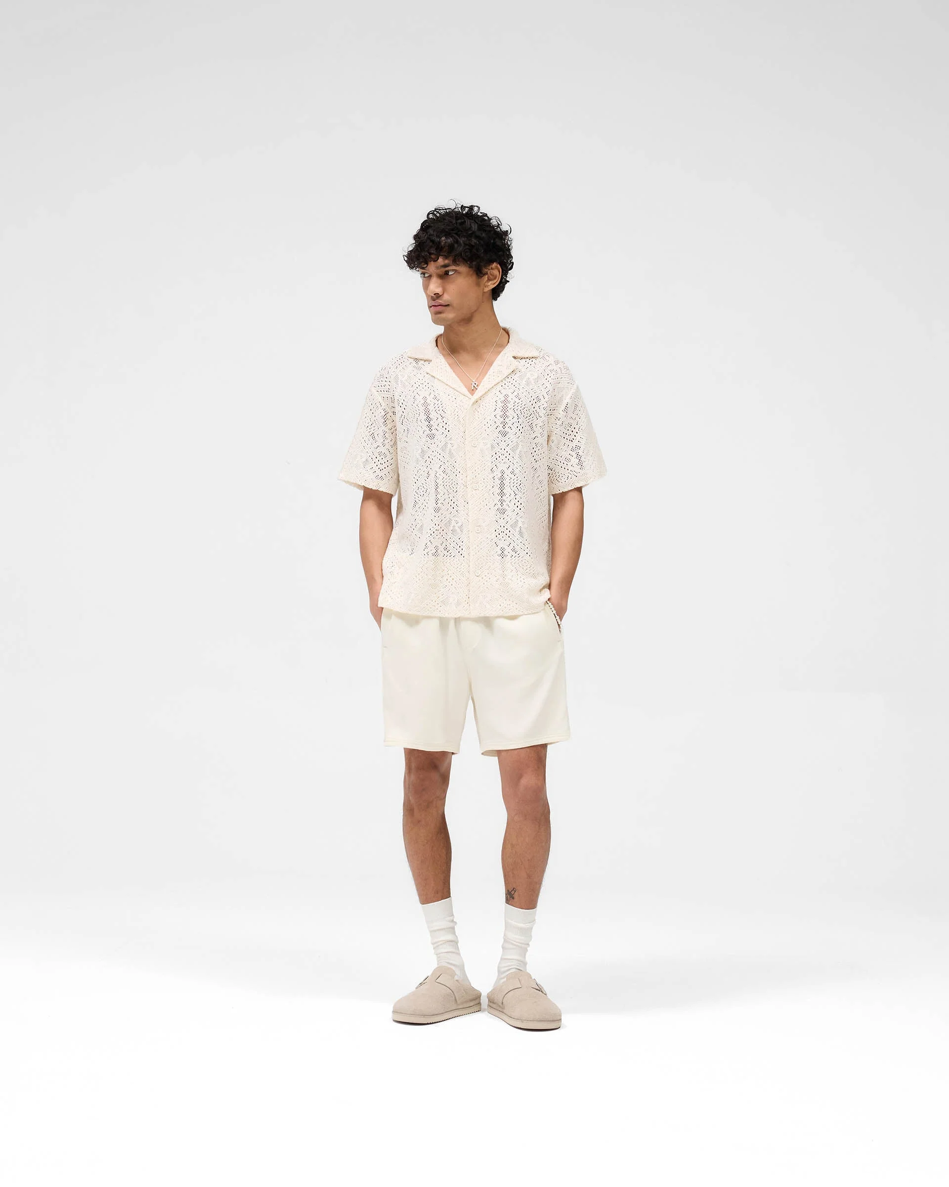 Knitted Panel Short - Antique White - Image 5