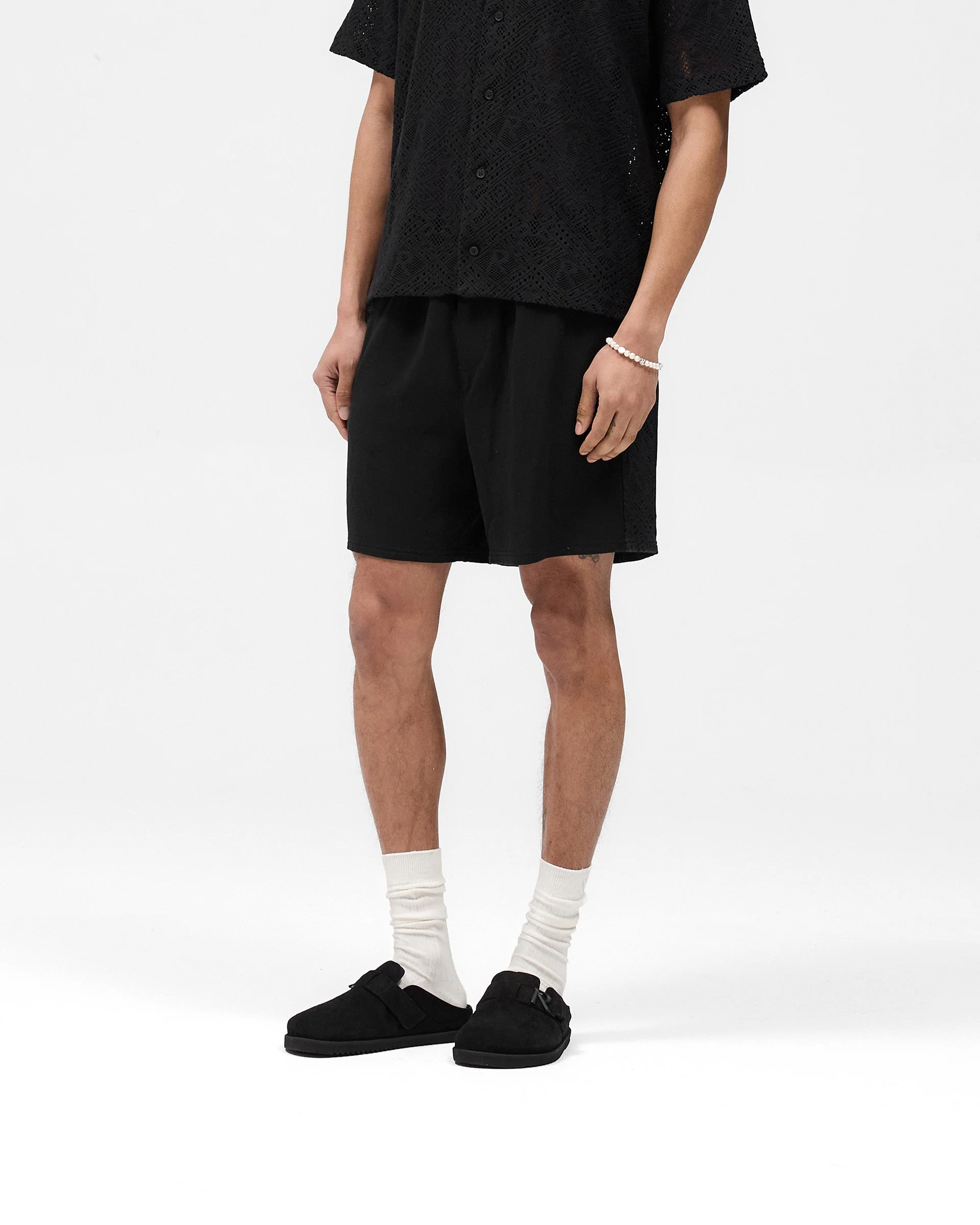 Knitted Panel Short - Black - Image 2