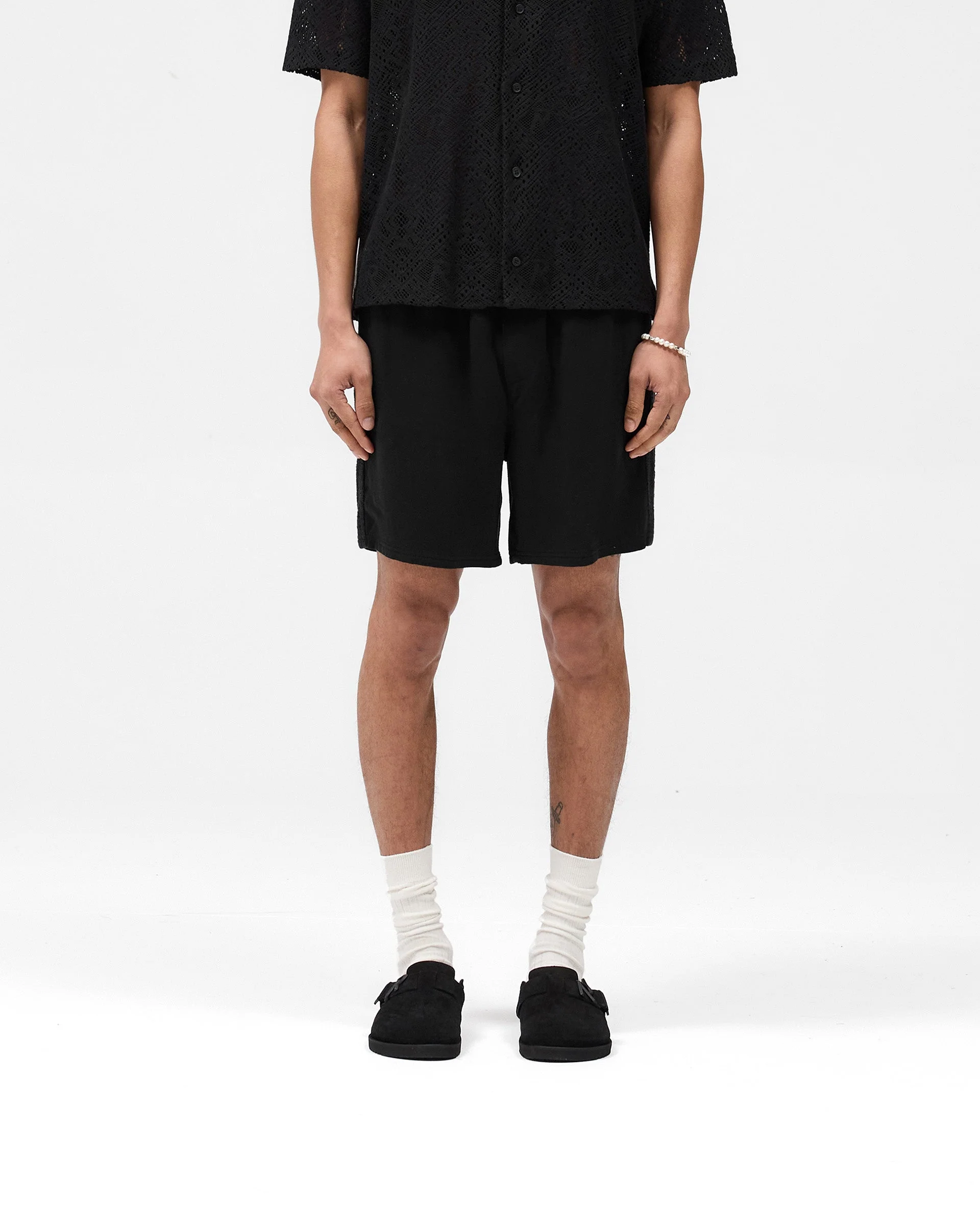 Knitted Panel Short - Black - Image 3