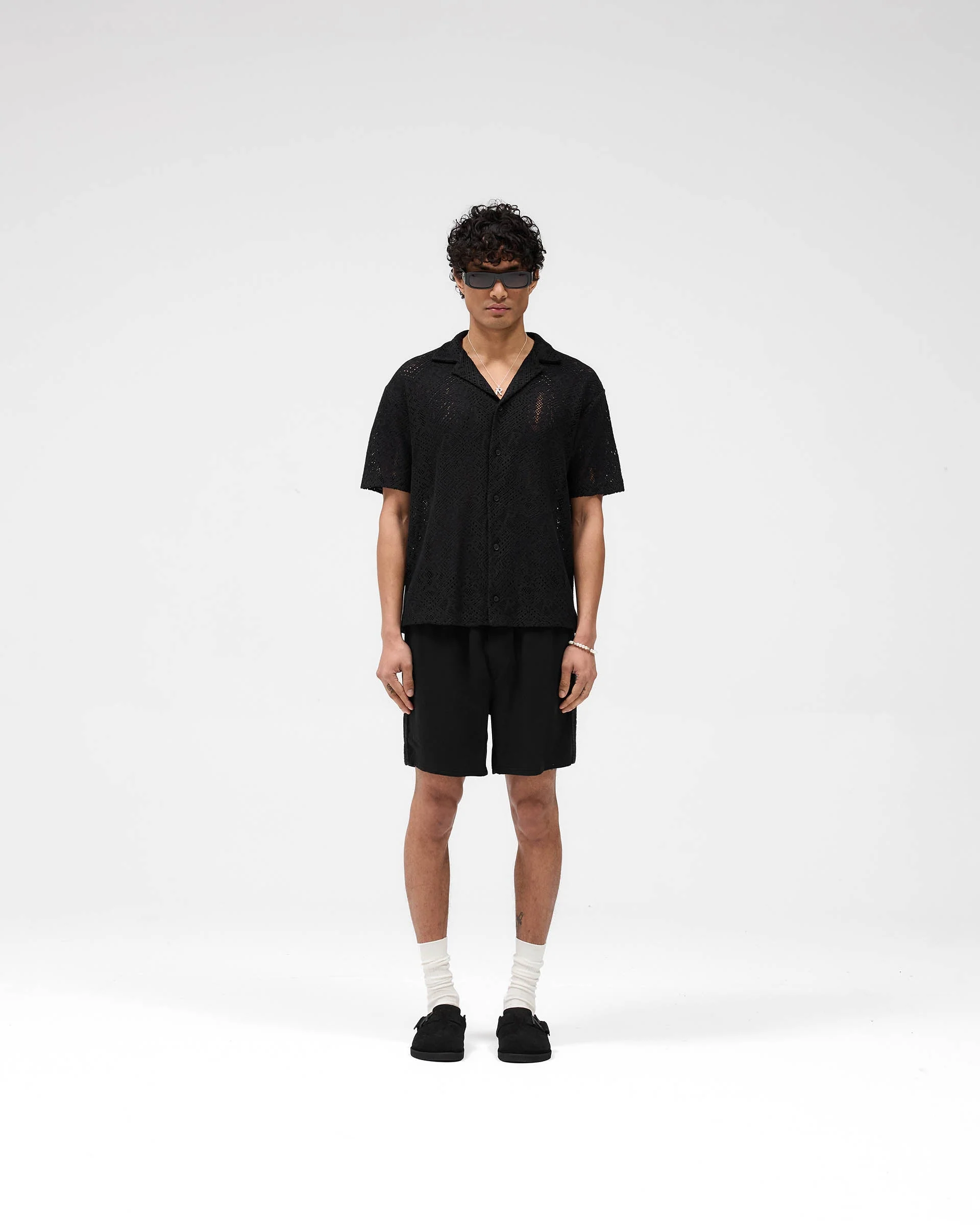 Knitted Panel Short - Black - Image 5