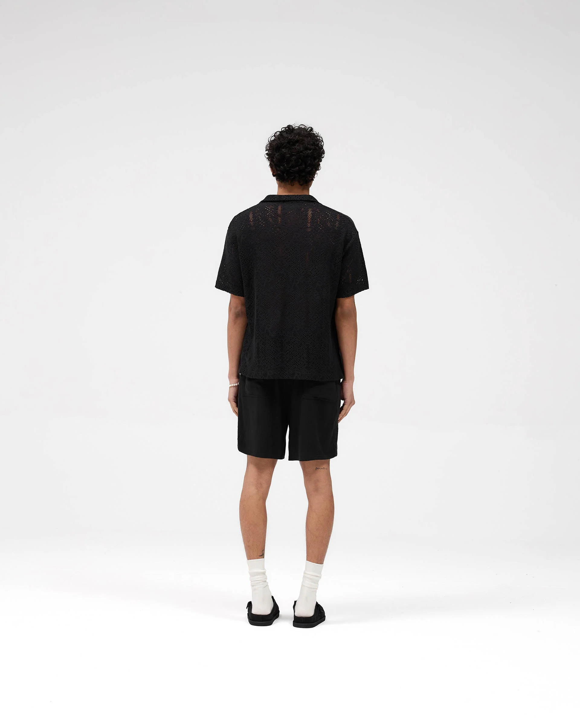 Knitted Panel Short - Black - Image 7