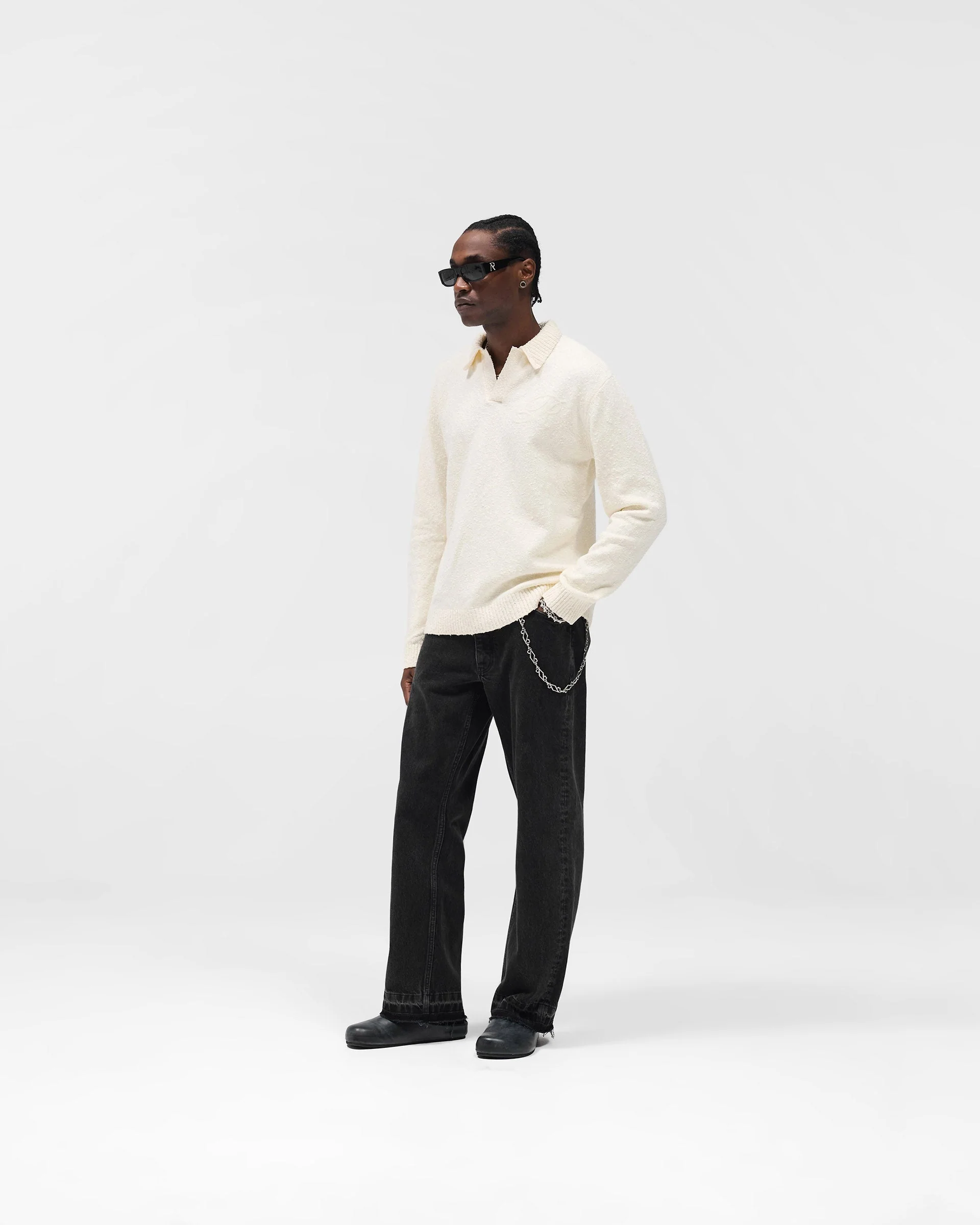 Knitted Polo - Aged White - Image 10