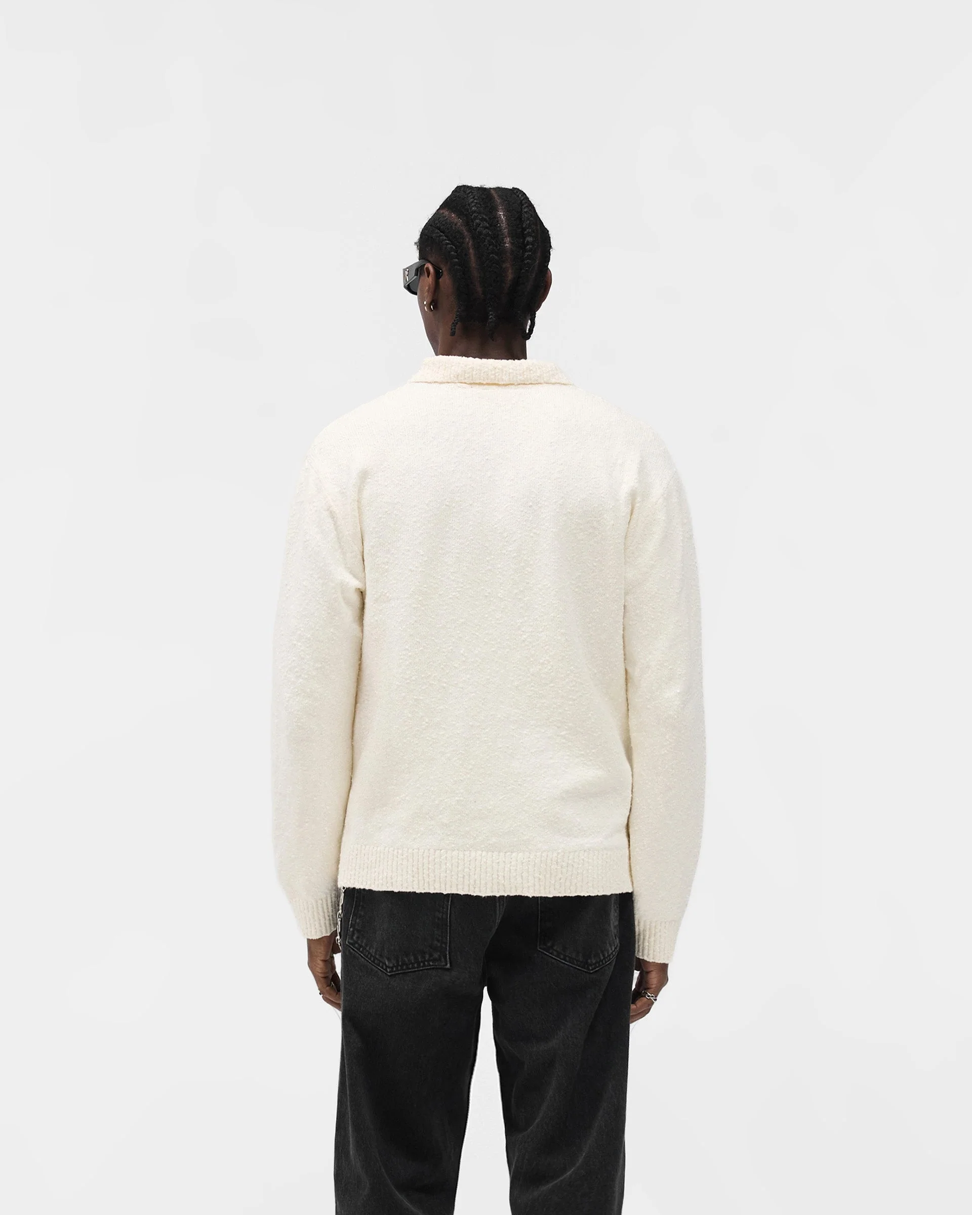 Knitted Polo - Aged White - Image 5