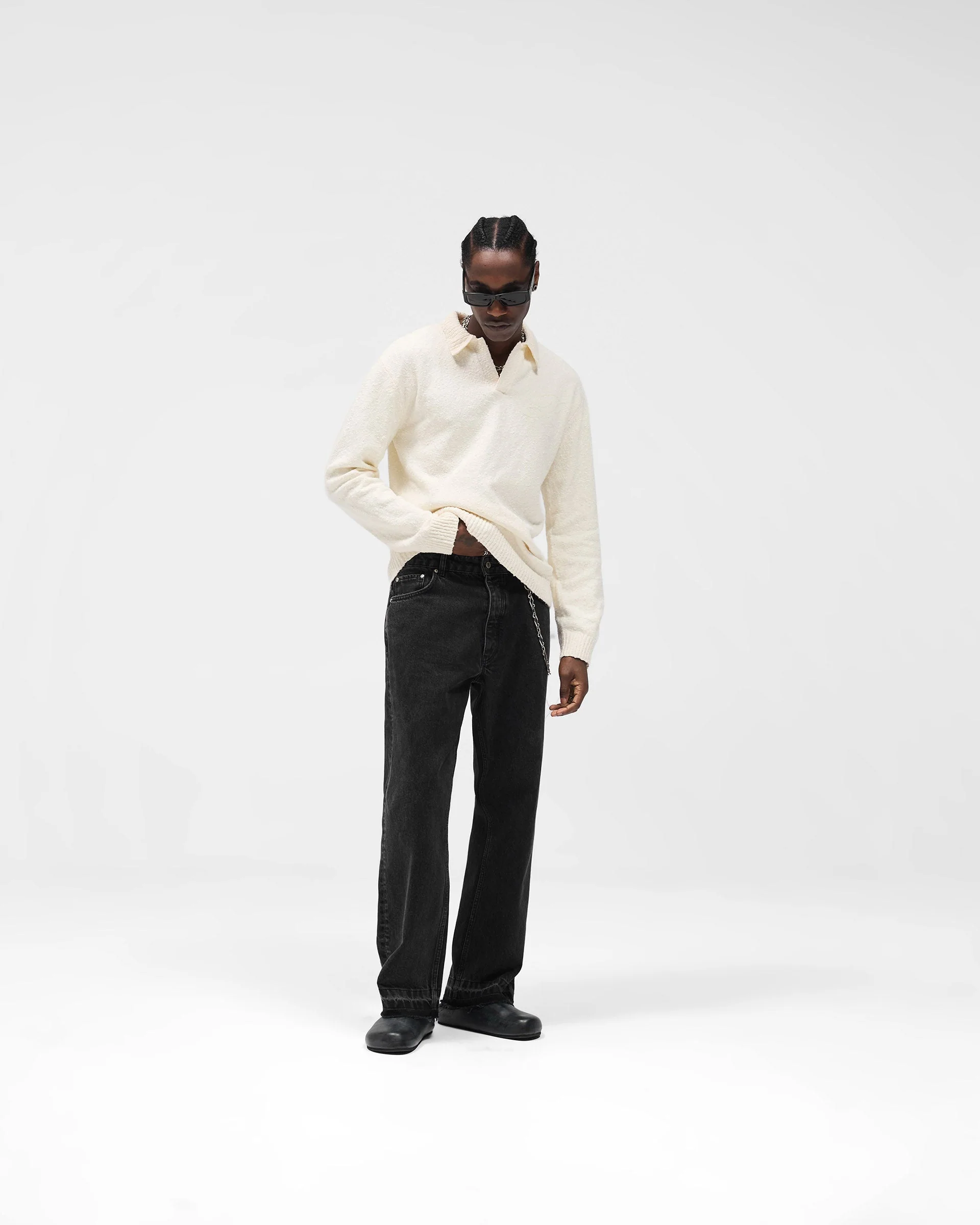 Knitted Polo - Aged White - Image 9