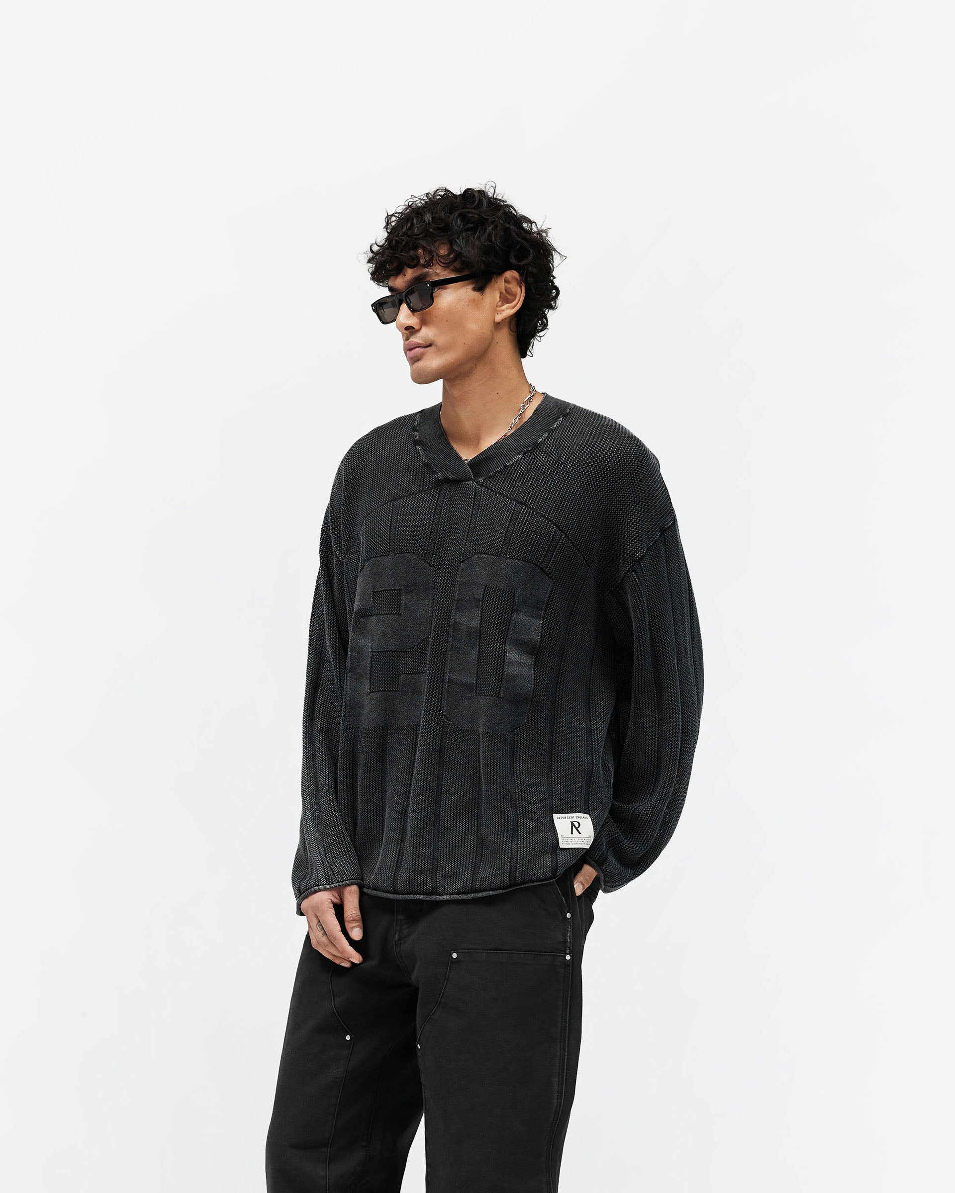 Knitted Varsity Long Sleeve Jersey - Vintage Grey - Image 4