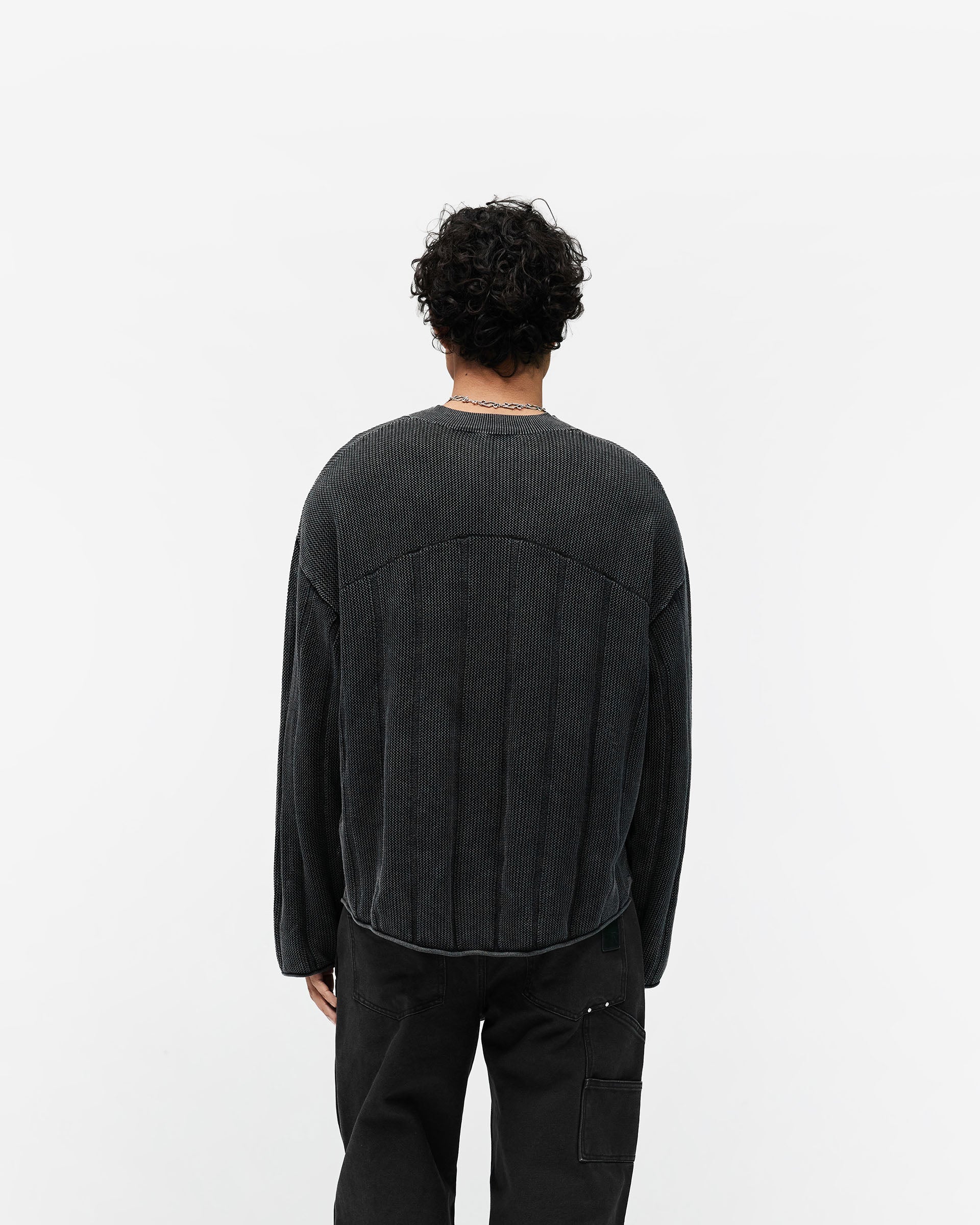 Knitted Varsity Long Sleeve Jersey - Vintage Grey - Image 5
