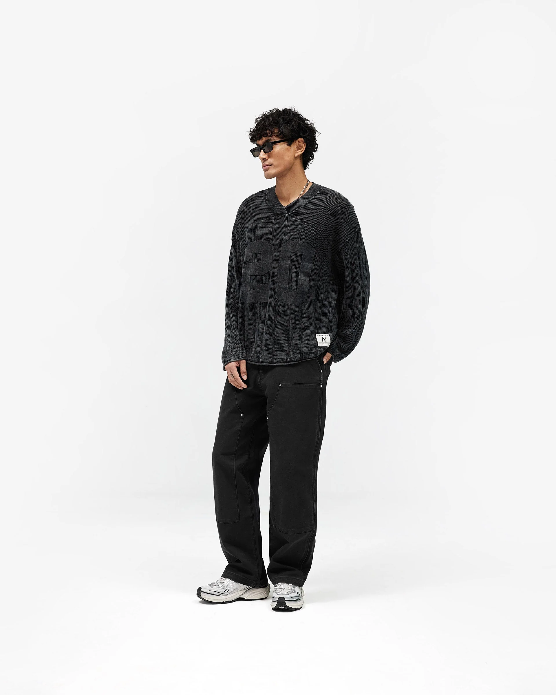 Knitted Varsity Long Sleeve Jersey - Vintage Grey - Image 7
